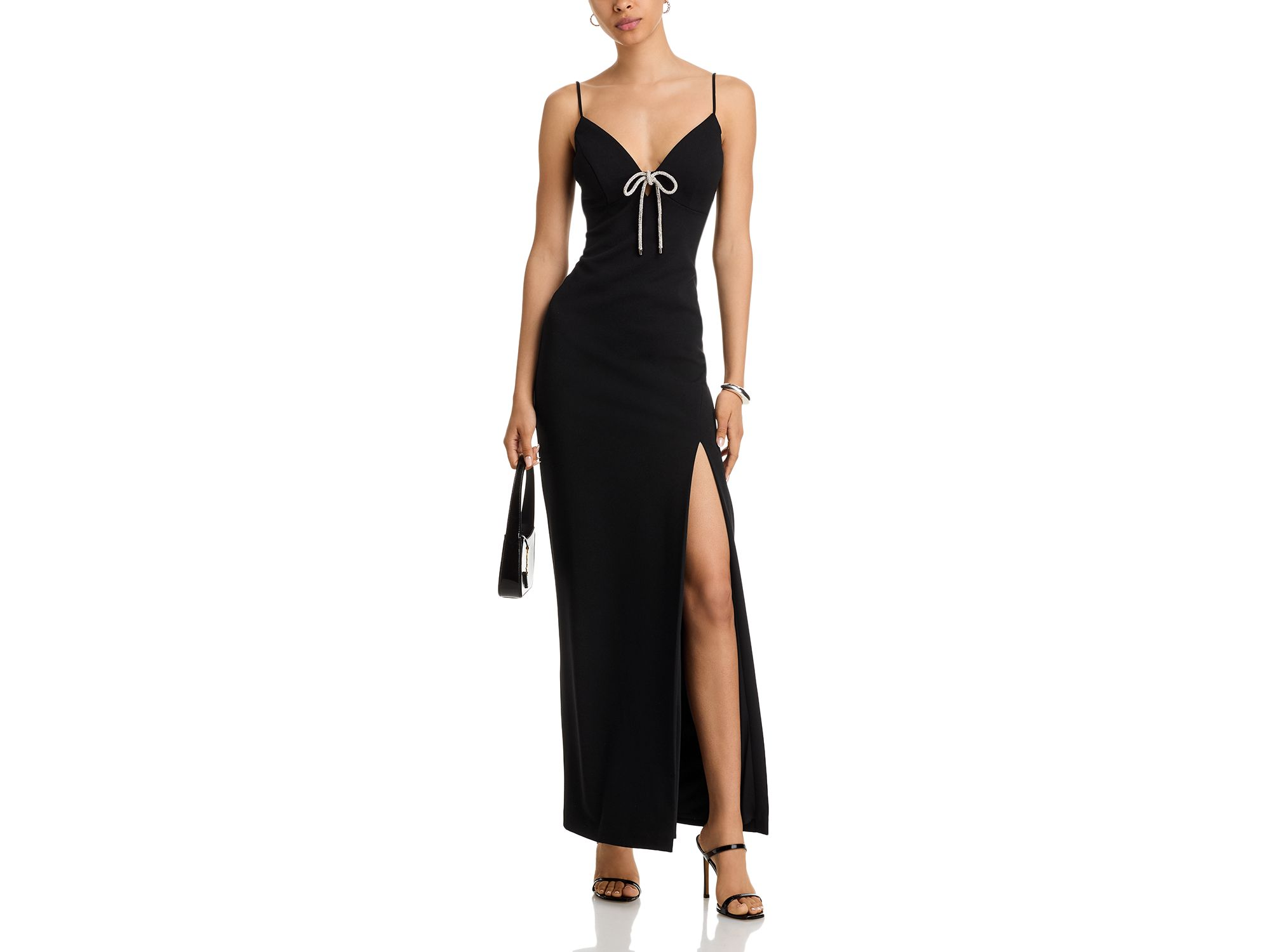 V Neck Slit Front Dress - Exclusive — Image 3