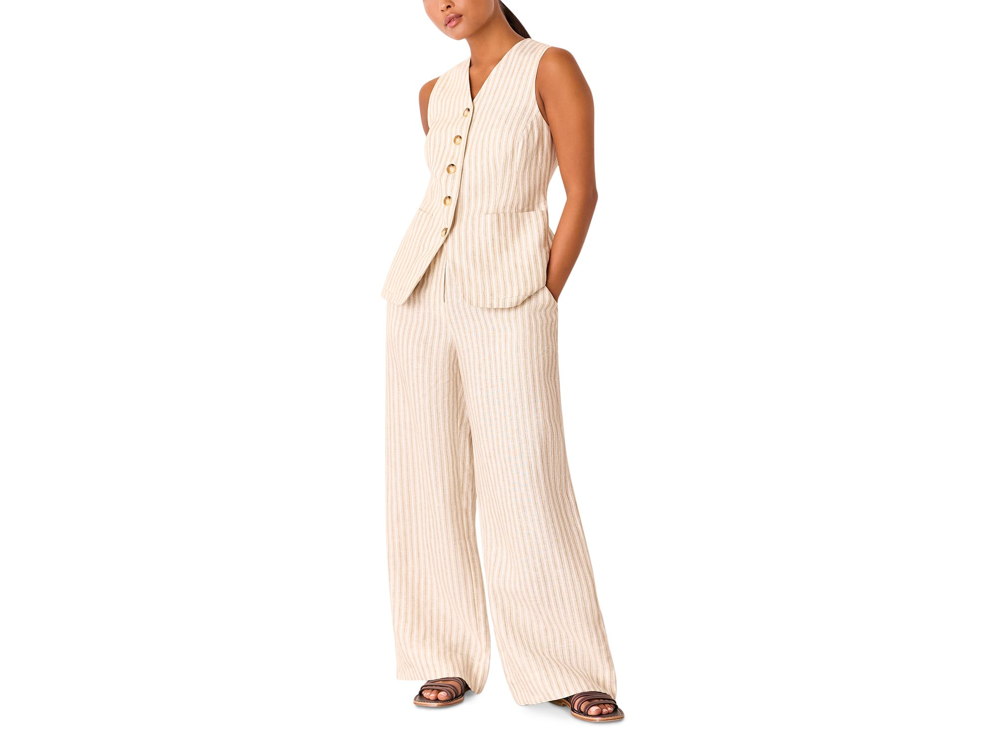 Linen Stripe Trousers — Image 5