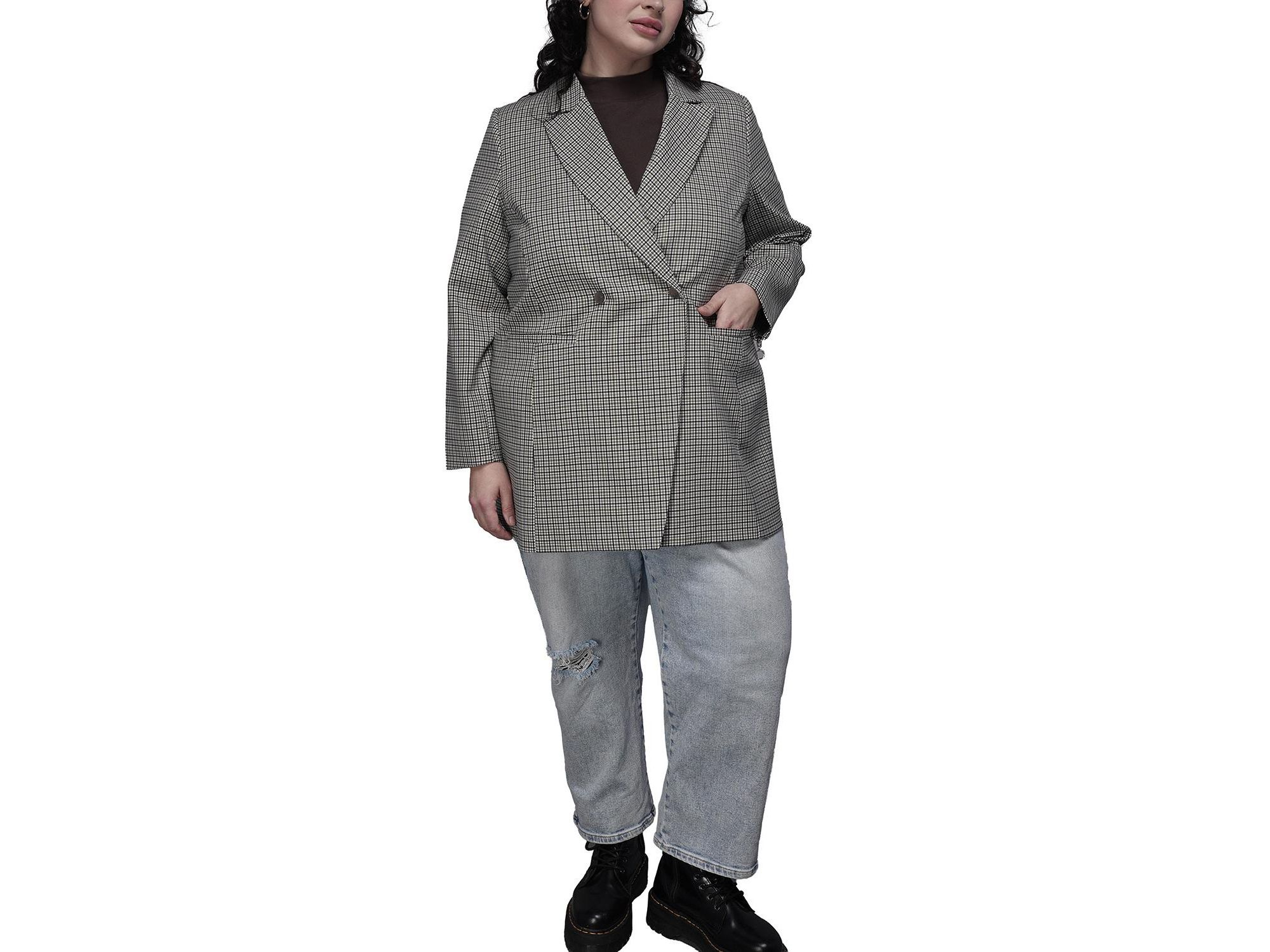 Plus The Empower Zipper Double Breasted Blazer — Image 5