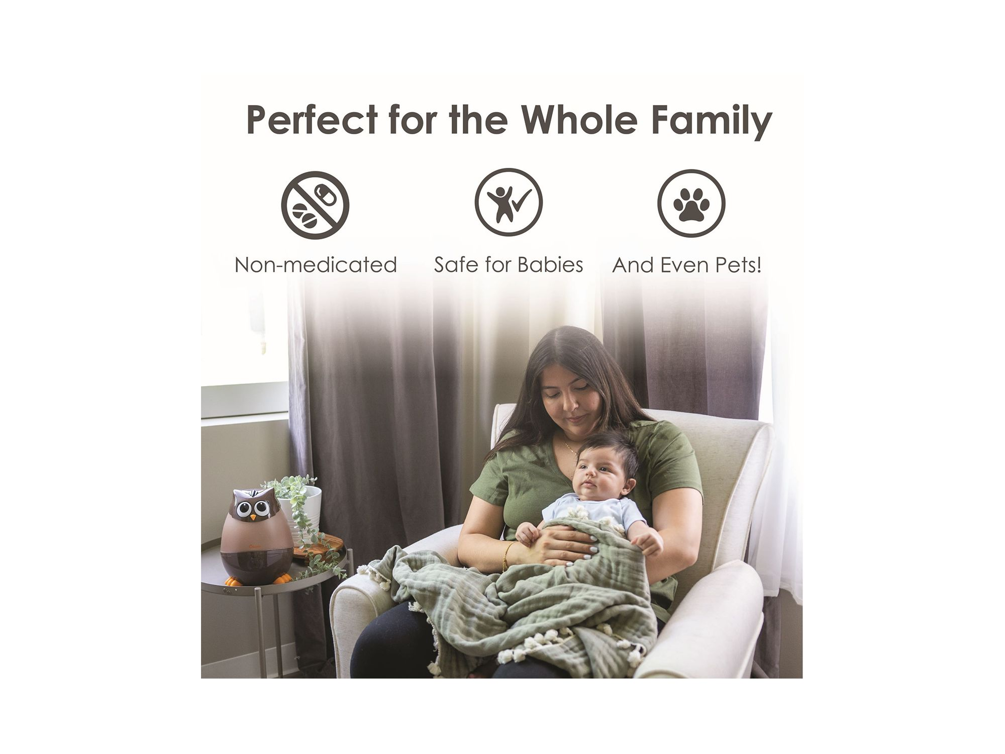 Adorable Humidifier, Mini Owl, Cool Mist Humidifier with Vapor Tray, 0.5 Gal. — Image 3