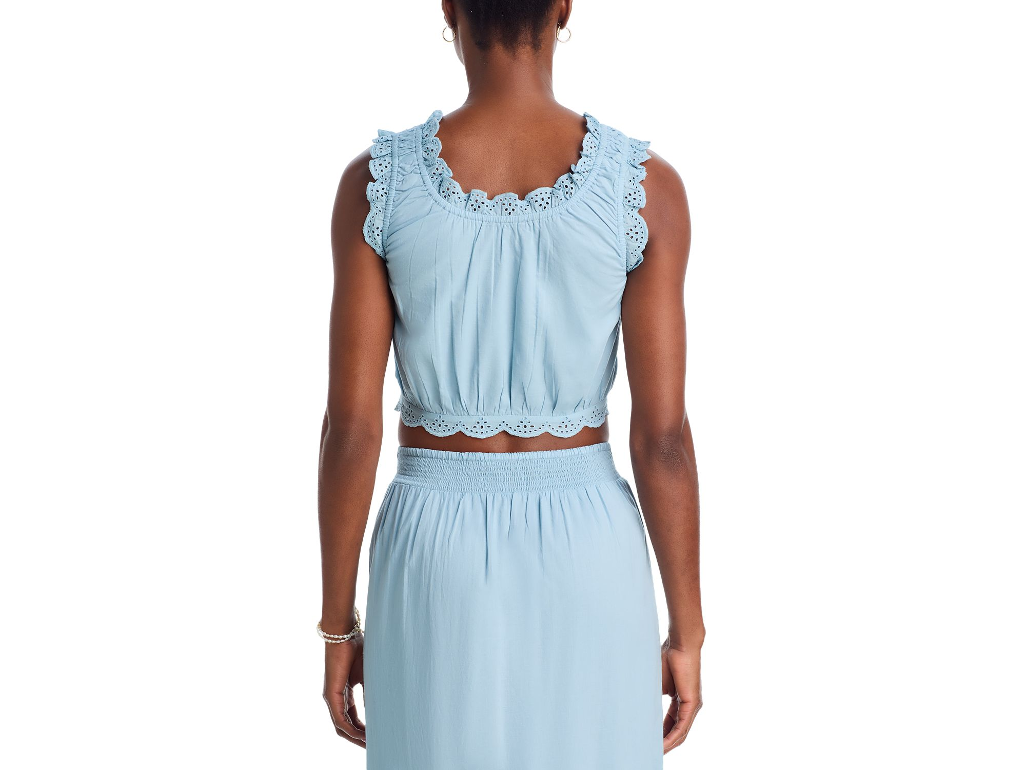 Eyelet Trim Top & Eyelet Trim Midi Skirt — Image 4