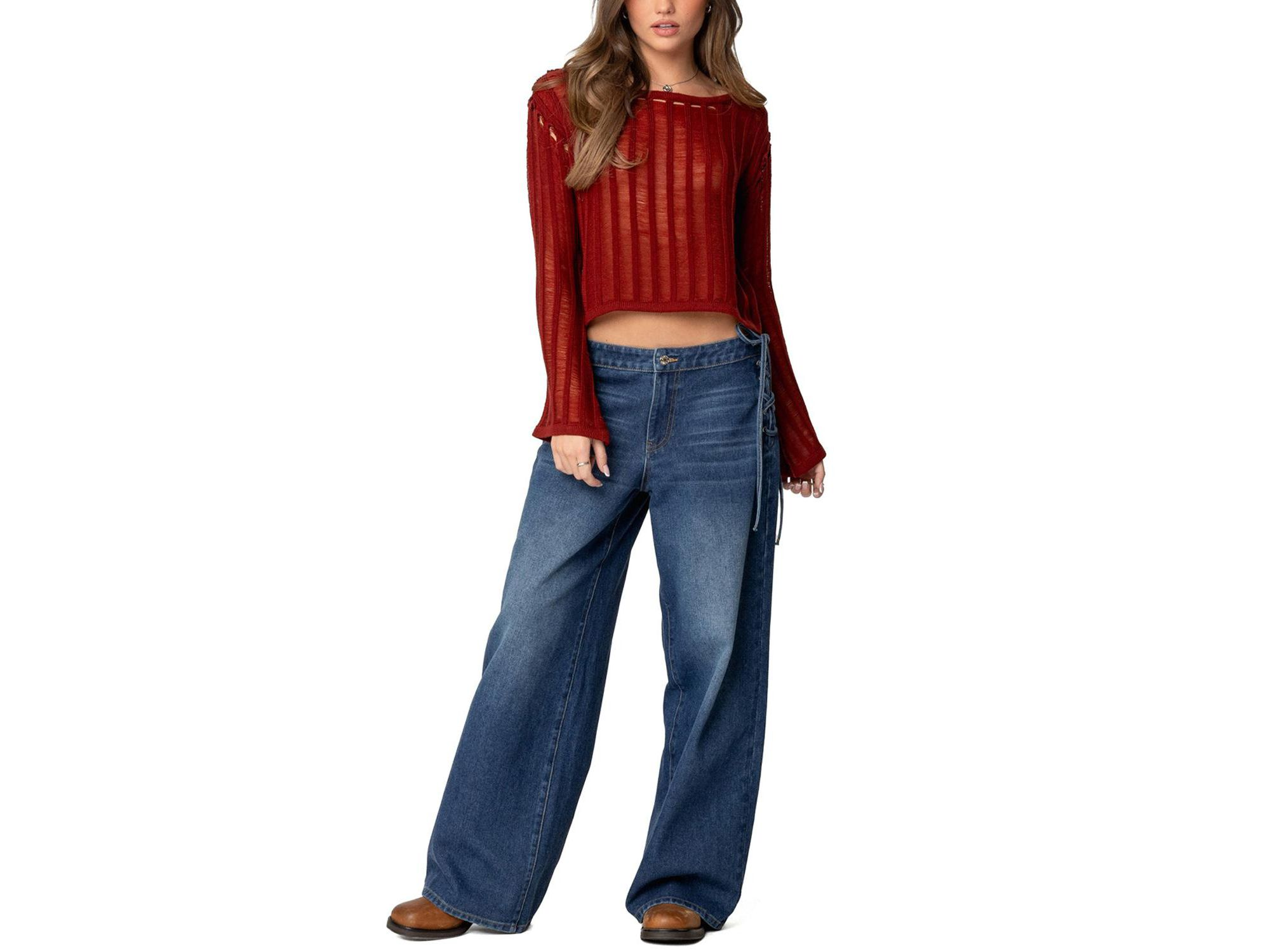 Sagir Sheer Ladder Knit Top — Image 3