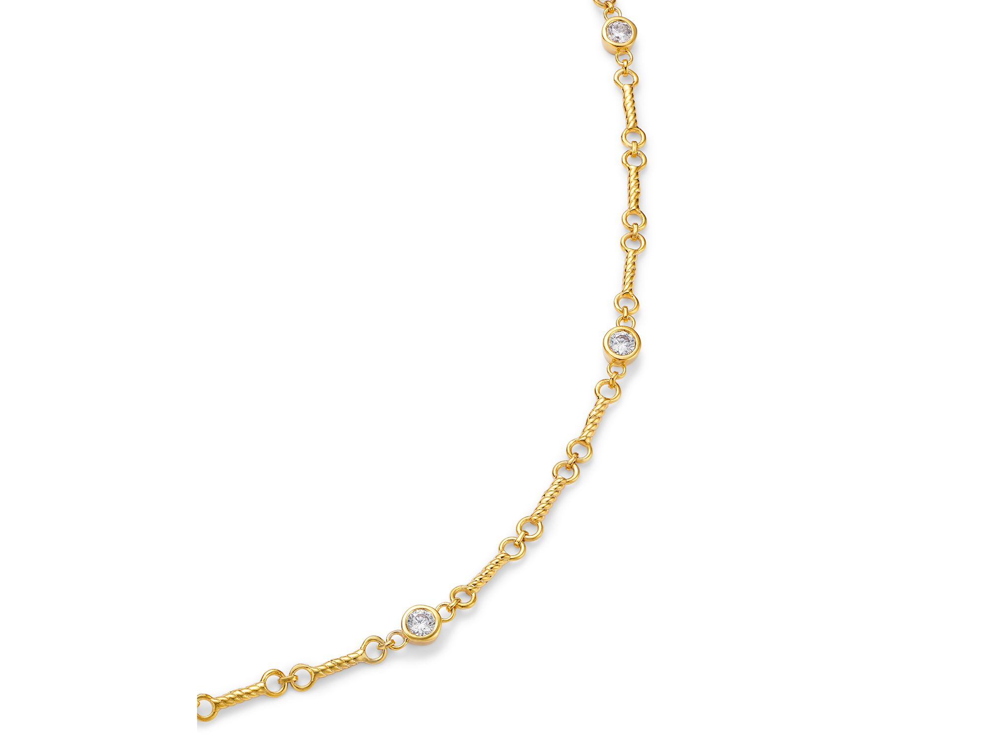 Diamond Station Necklace in 14K Yellow Gold, 0.5 tcw — Image 3