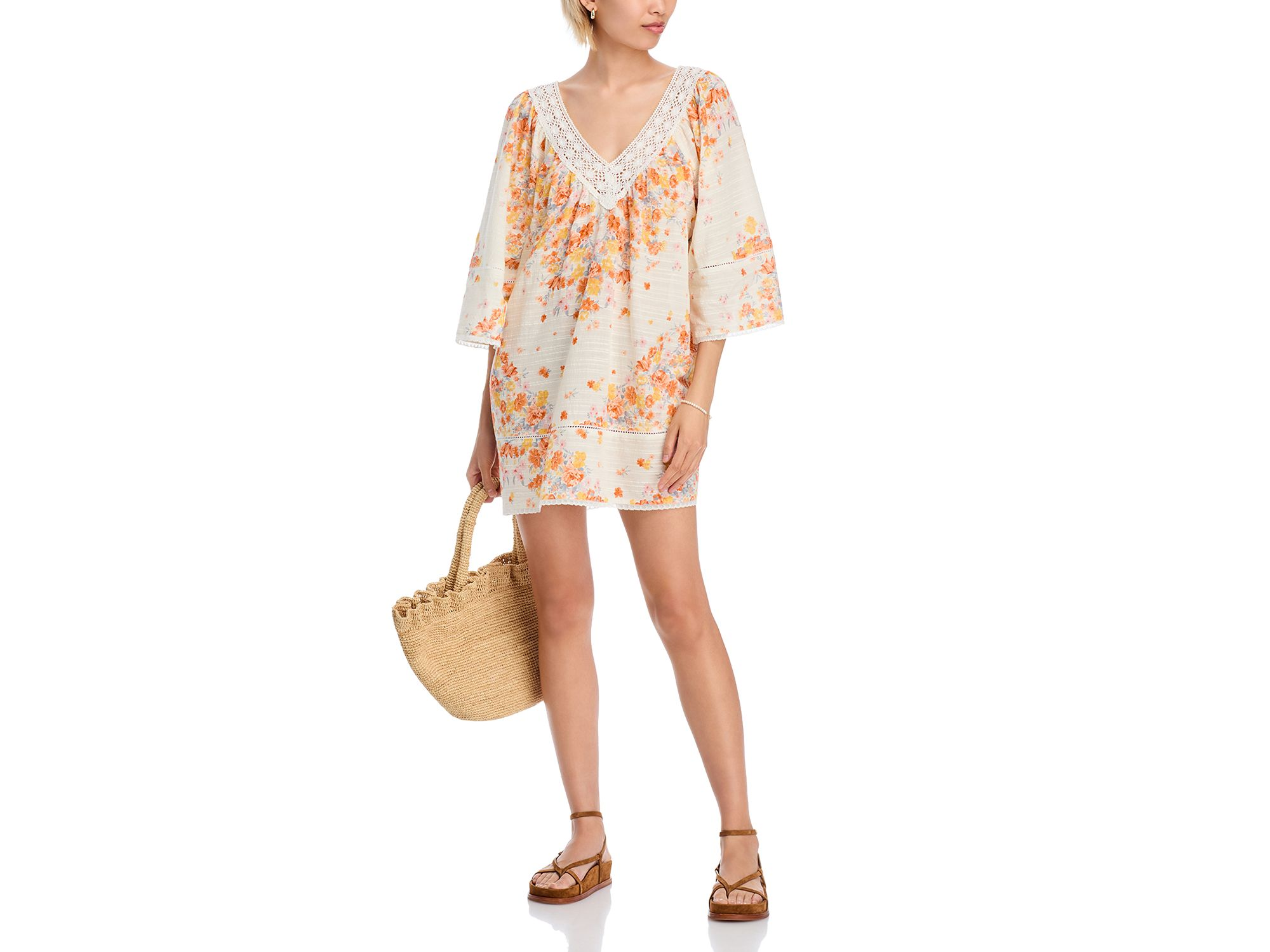 Placed Floral Print Mini Dress - Exclusive — Image 6