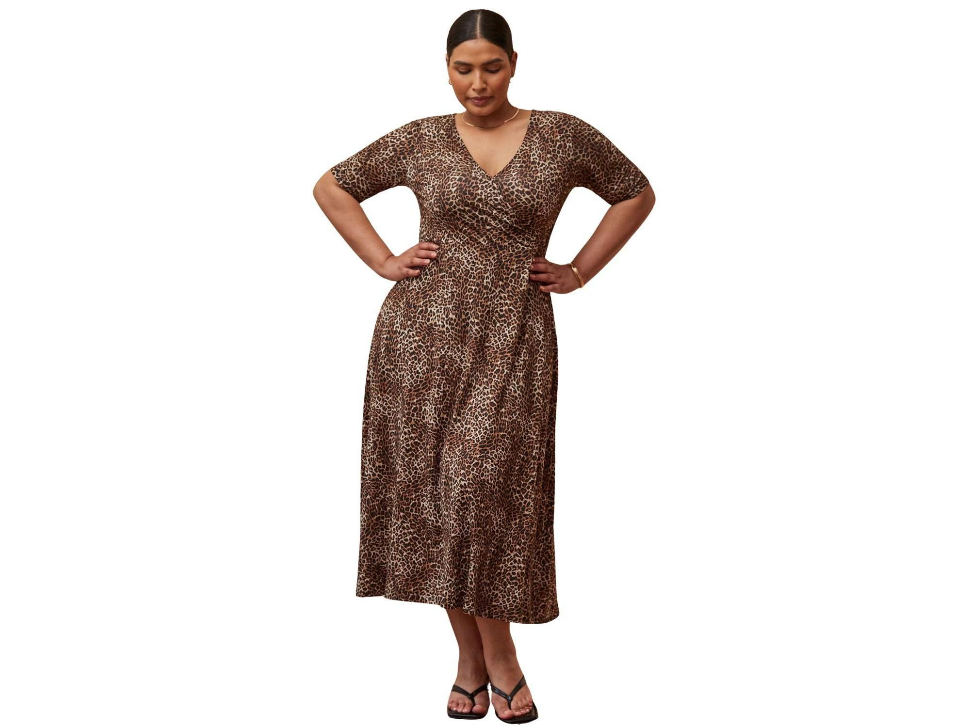 Leopard Print Wrap Dress — Image 4