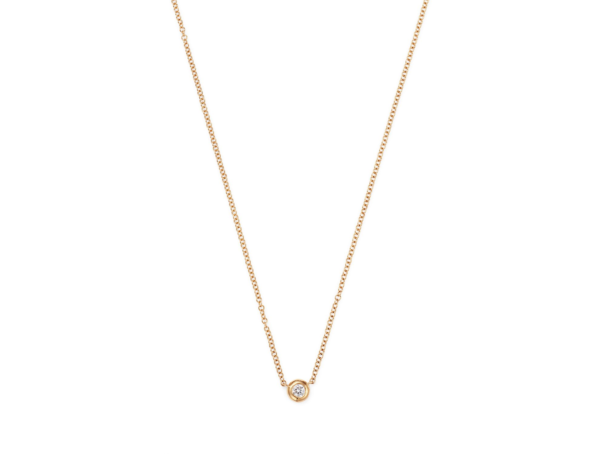 14K Yellow Gold Bezel-Set Diamond Pendant Necklace, 18" - Exclusive — Image 4