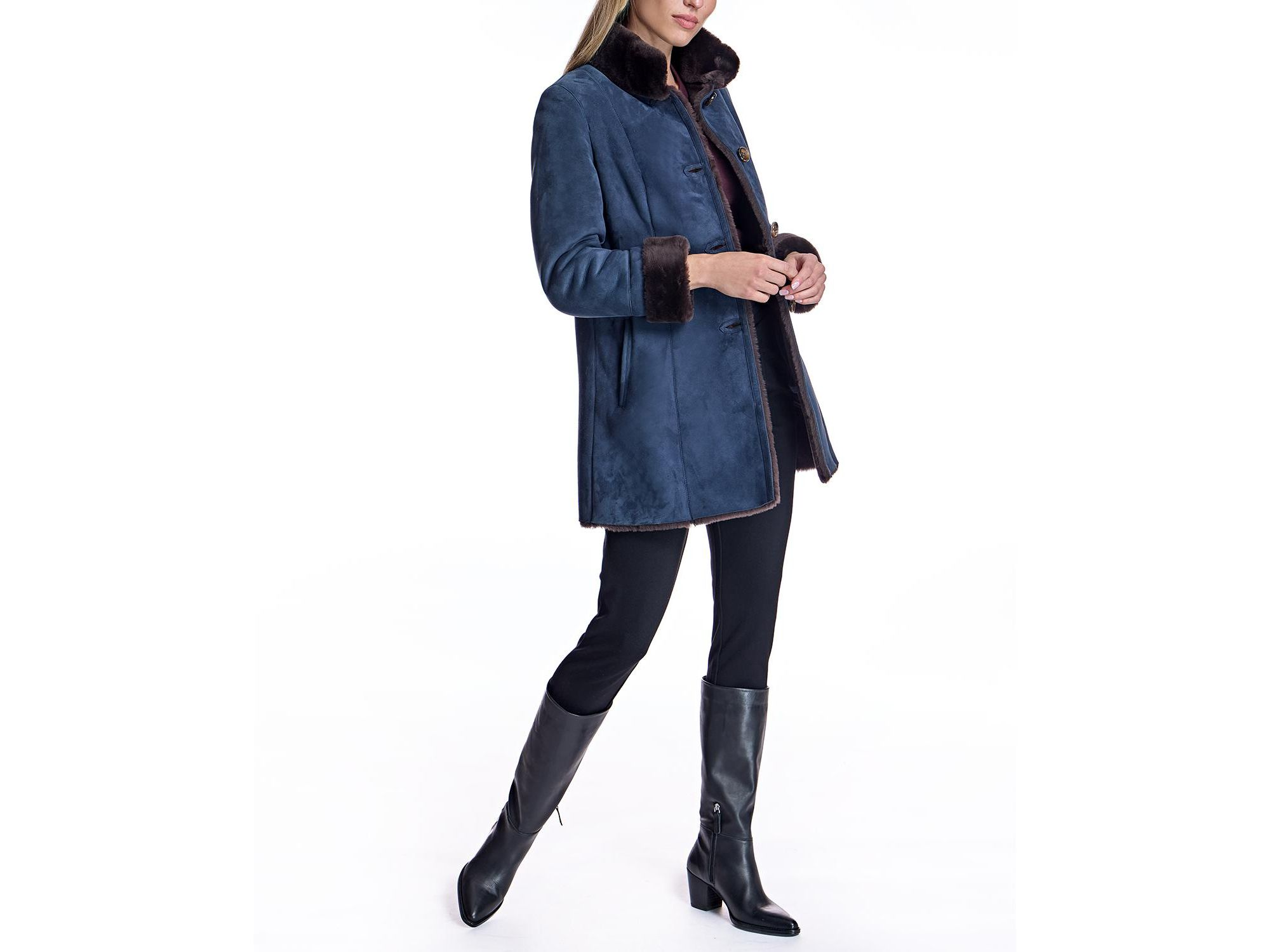 Shearling Jacket with Stand Collar — Image 4