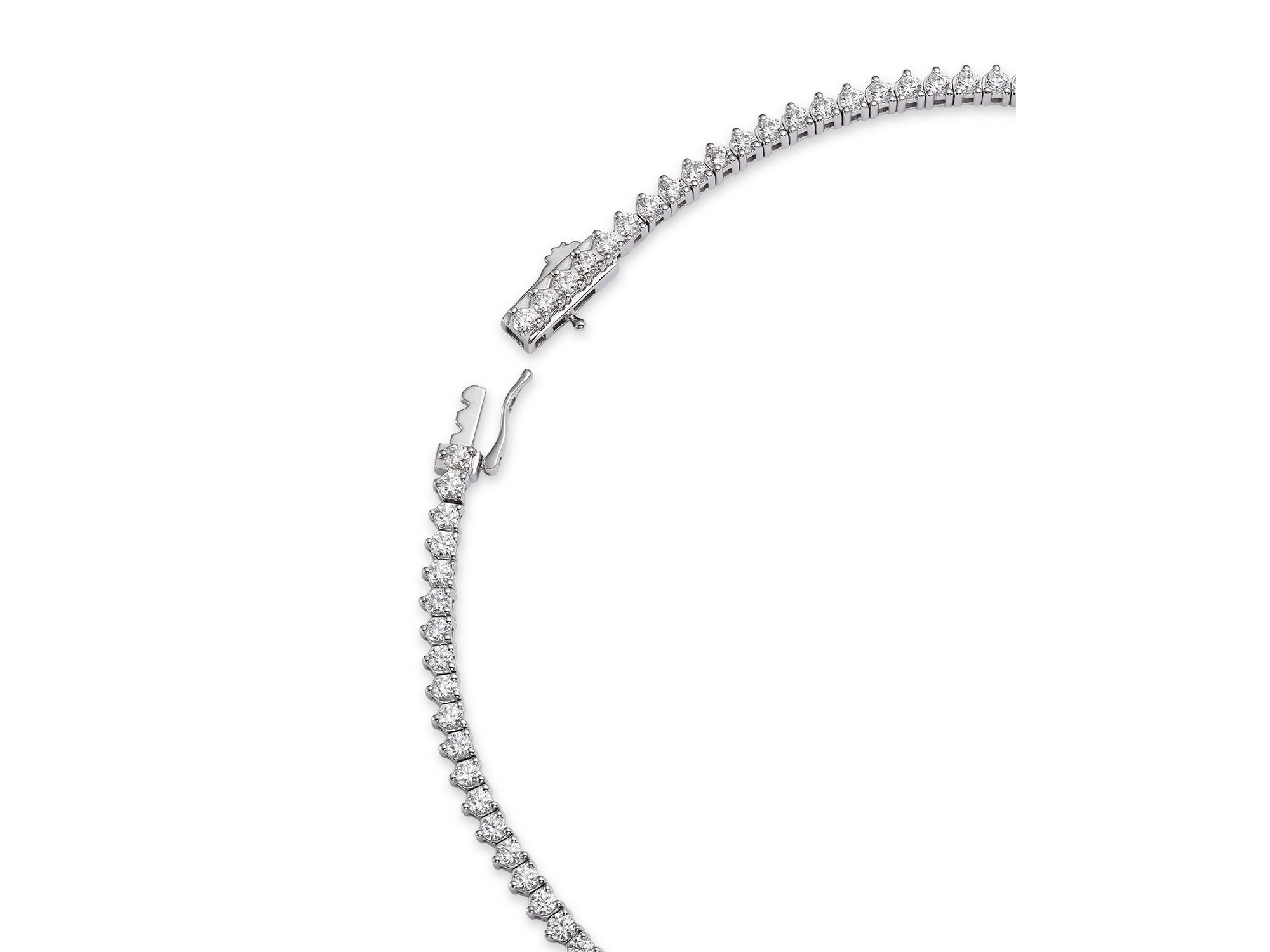 Certified Colorless Diamond Classic Tennis Necklace Collection in 14K White Gold, 5.5-7 tcw — Image 7