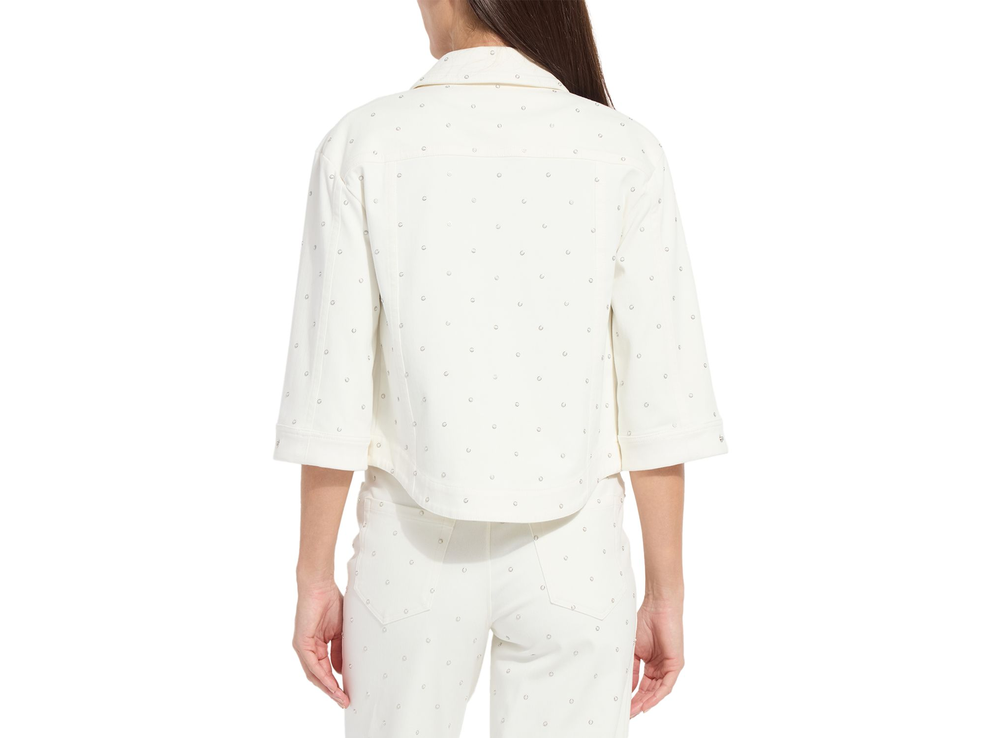 Audrey Pearled Embellished Denim Jacket — Image 4