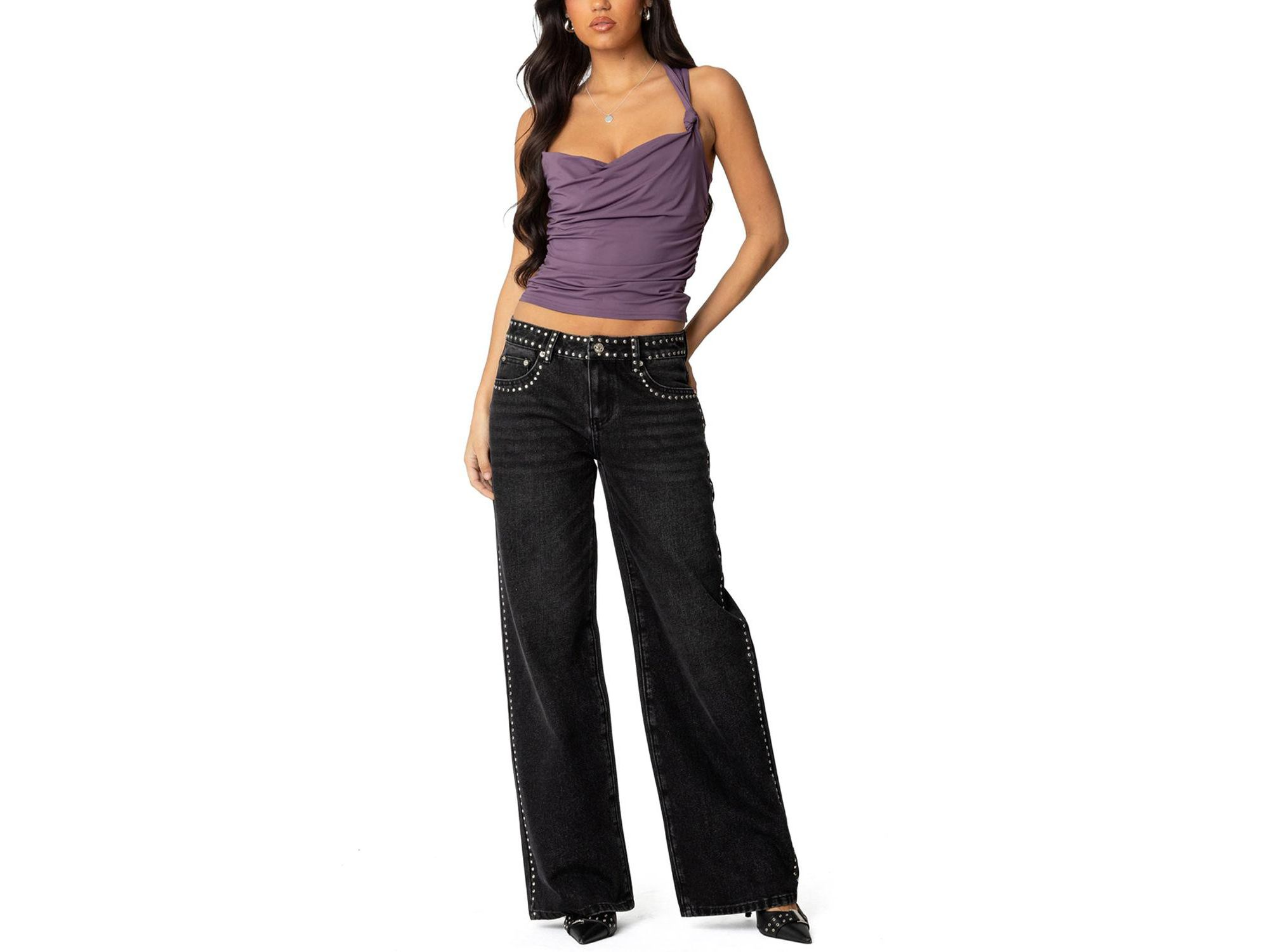 Liza Knotted Cowl Neck Top — Image 3