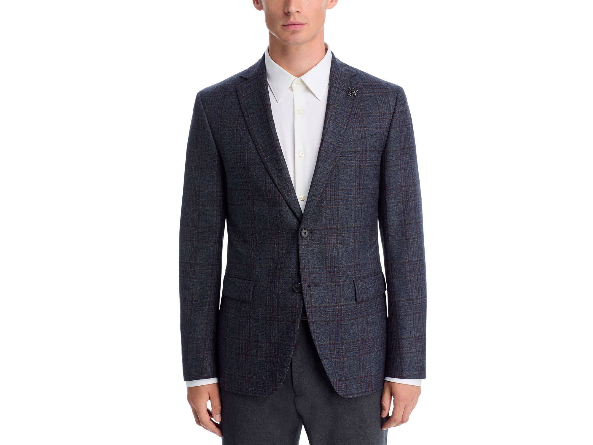 Slim Fit Plaid Sport Coat — Image 4