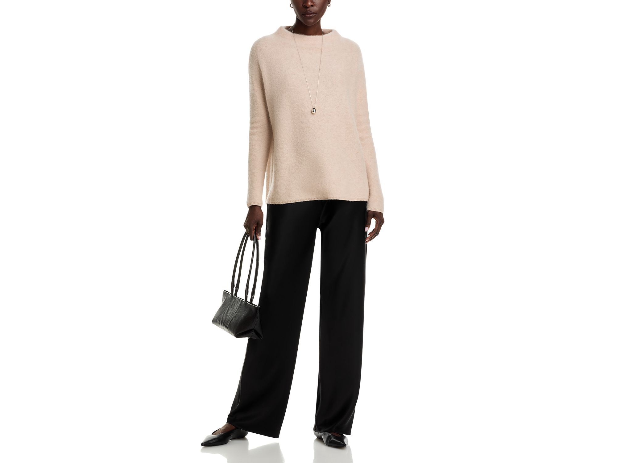 Mock Neck Brushed 100% Cashmere Sweater - Exclusive — Image 4