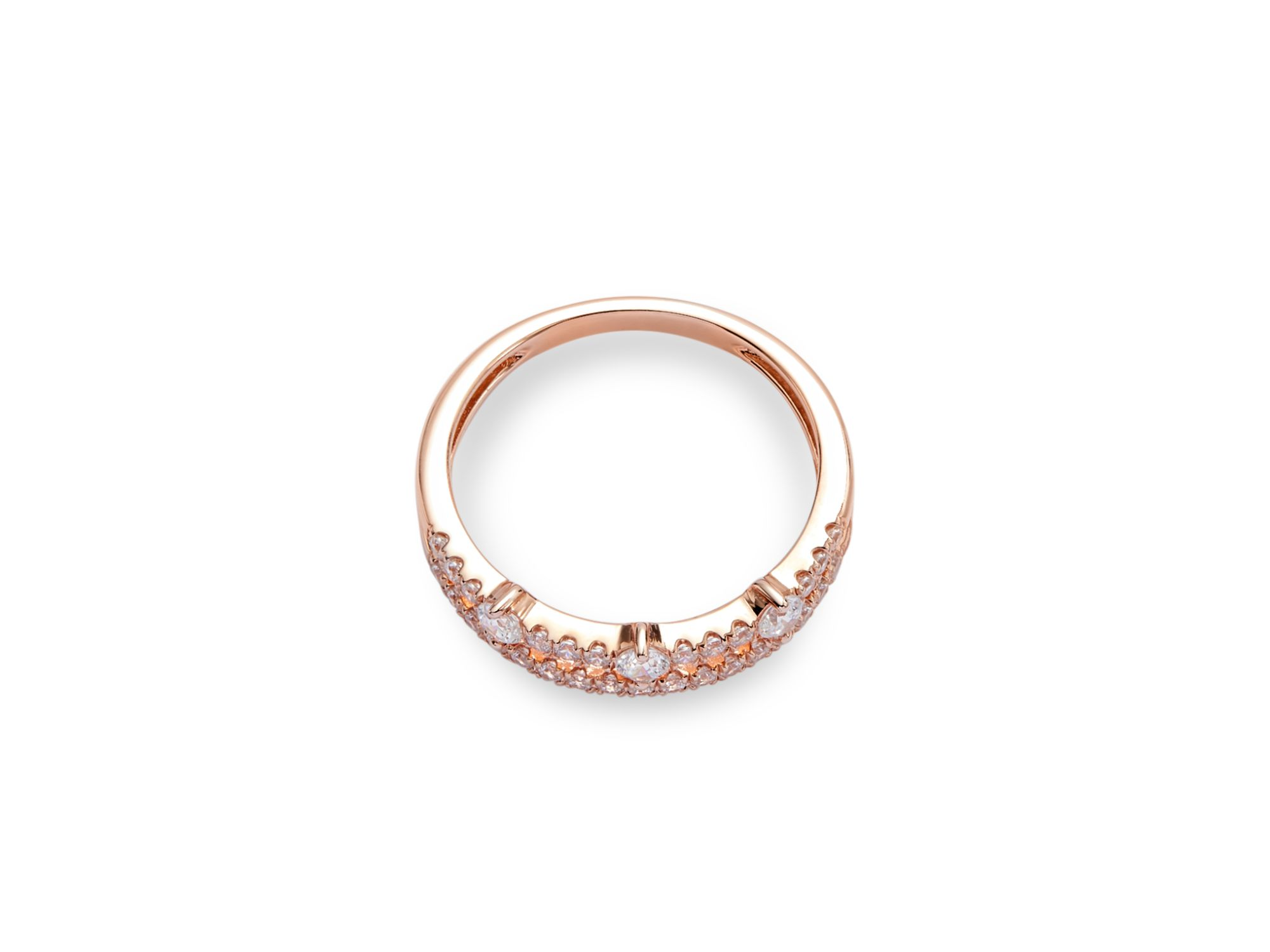 Diamond Double Row Ring in 14K Rose Gold, 0.48 tcw — Image 3