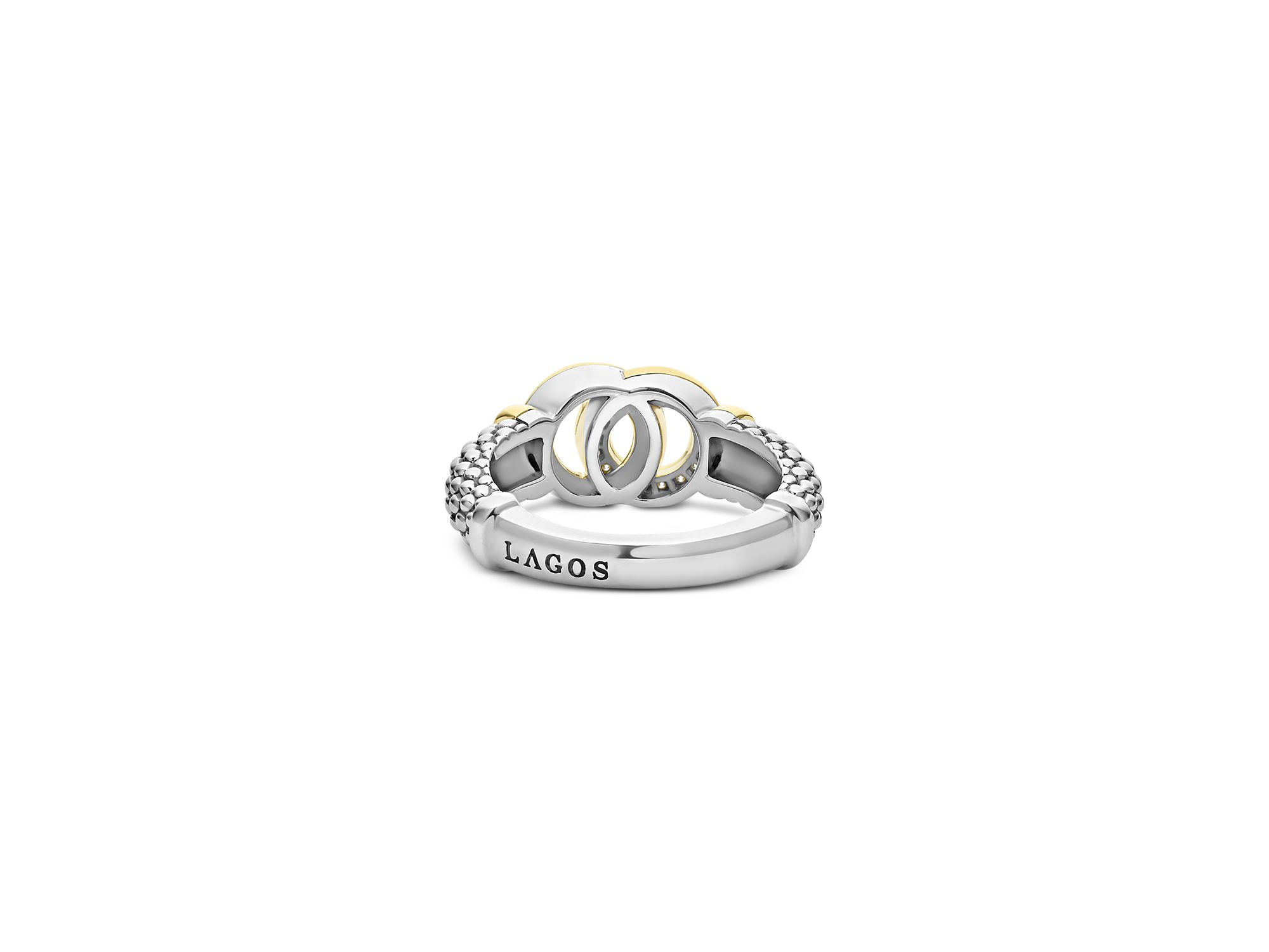 Two Tone Interlocking Diamond Ring, 0.11 tcw — Image 4