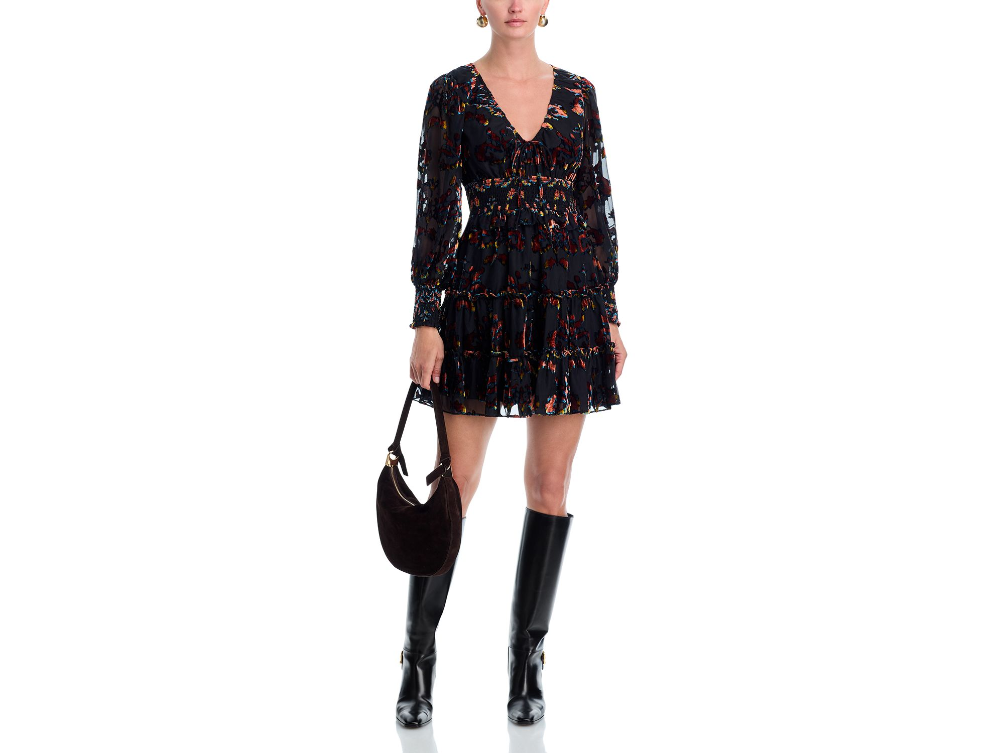 Velvet Burnout Mini Dress - Exclusive — Image 5