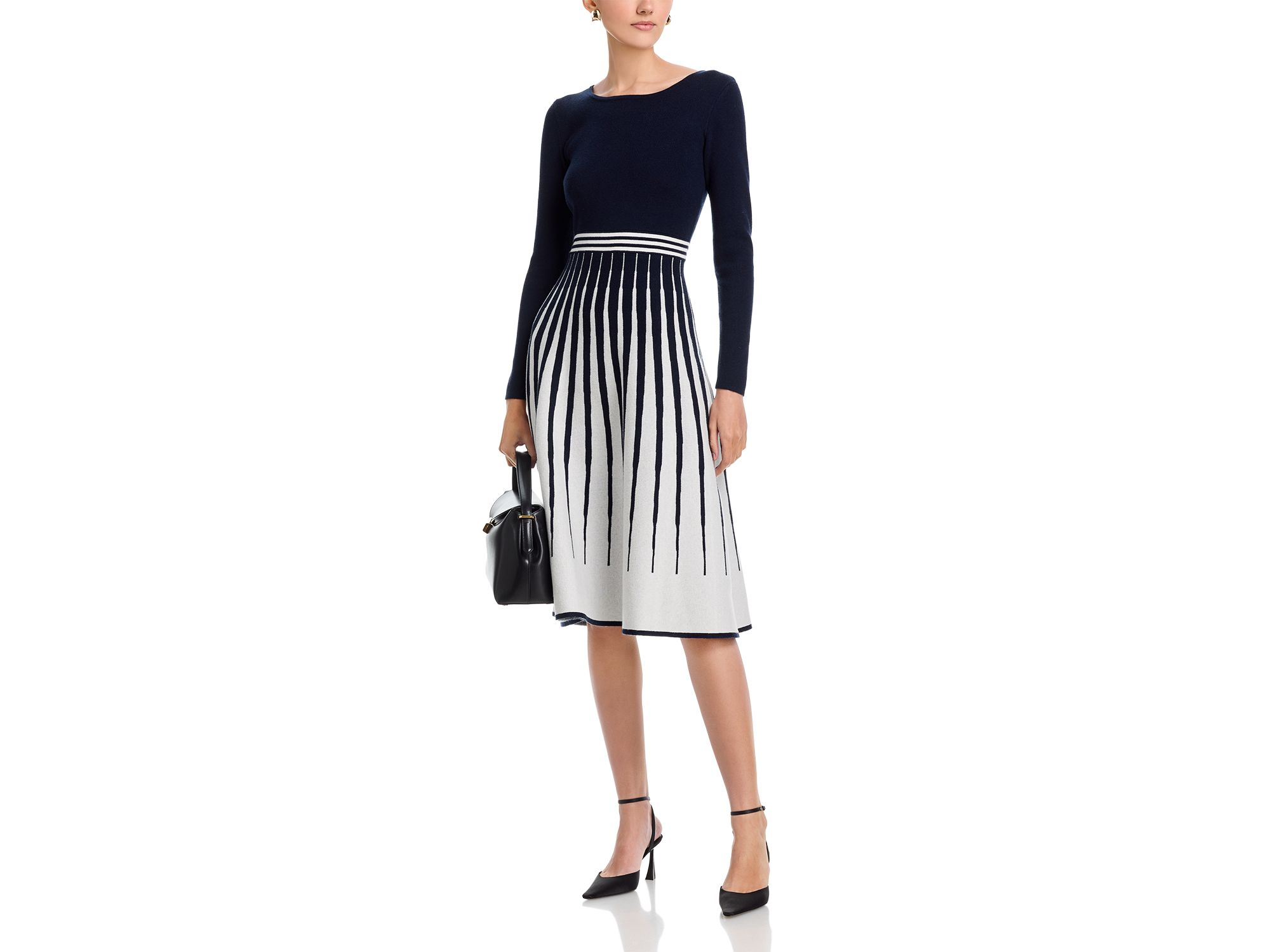 Long Sleeve Round Neck Sweater Dress — Image 4