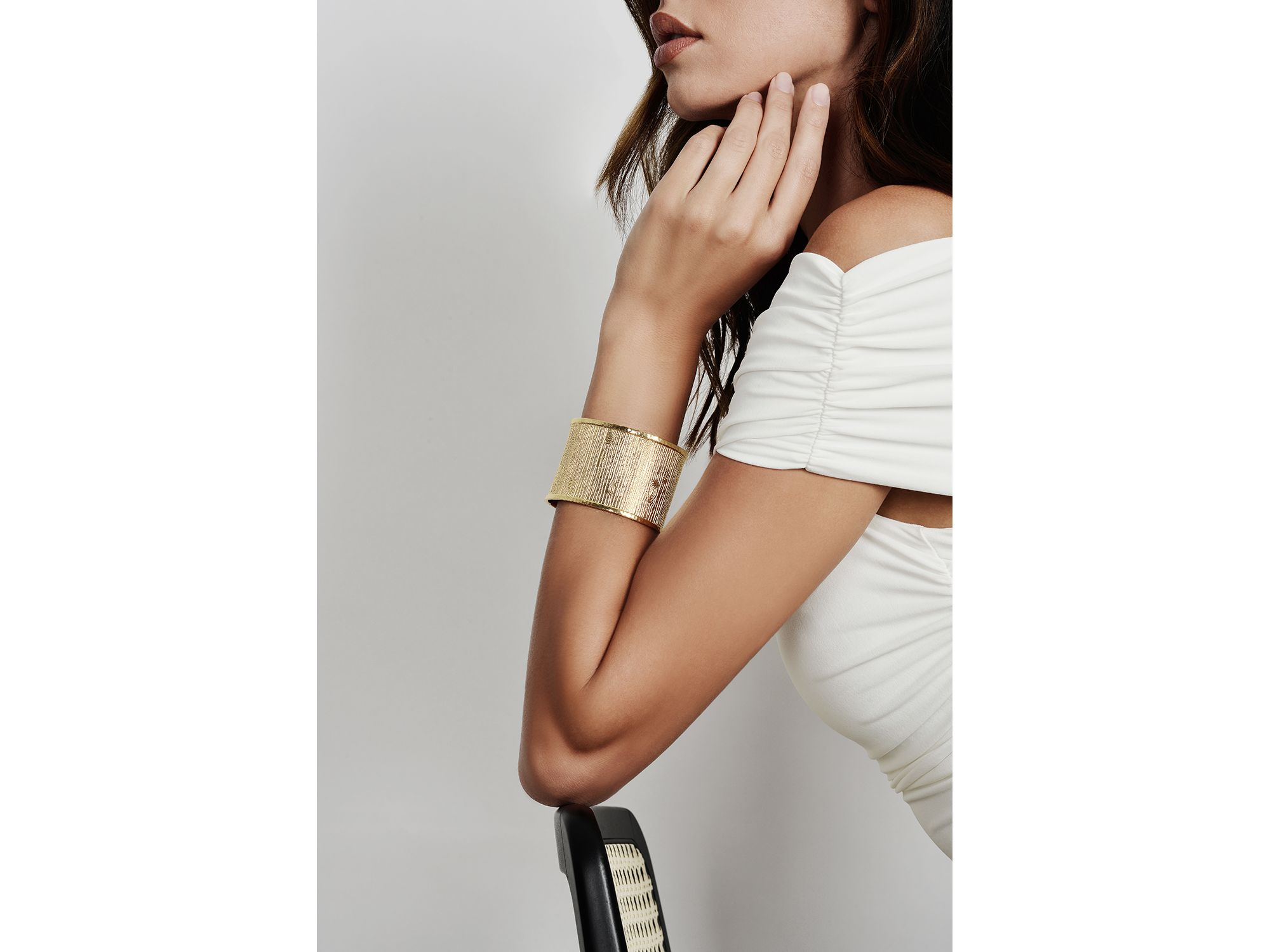 Enchanted Forest Bark Cuff Bracelet in 18K Gold Plated — Image 4
