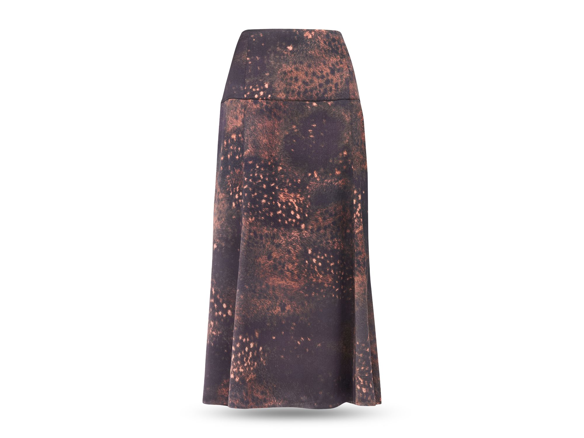 Spotted Animal Midi Satin Skirt — Image 3