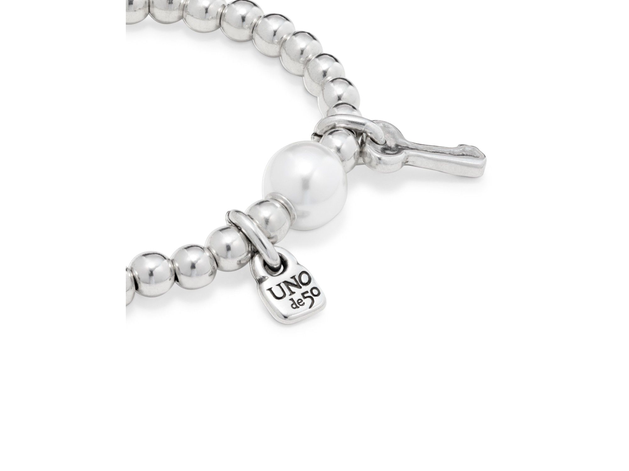 Sterling Plated Beaded with A Pearl Bracelet — Image 3