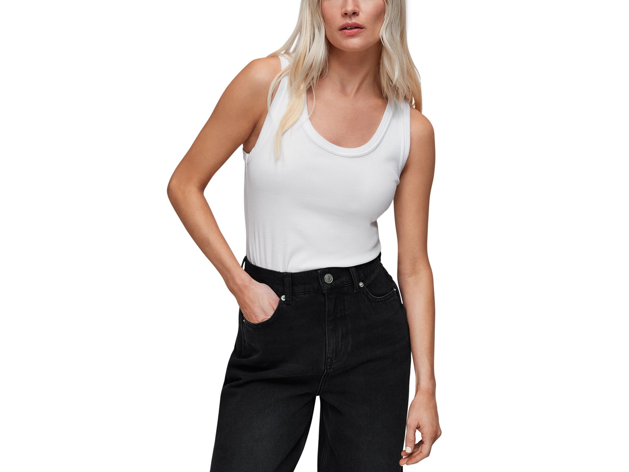 Petites Authentic High Rise Barrel Jeans in Black — Image 4