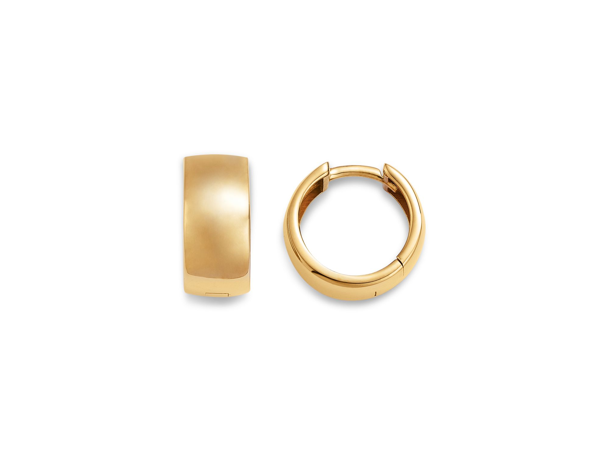 Polished Hinged Hoop Earrings in 14K Yellow Gold — Image 3