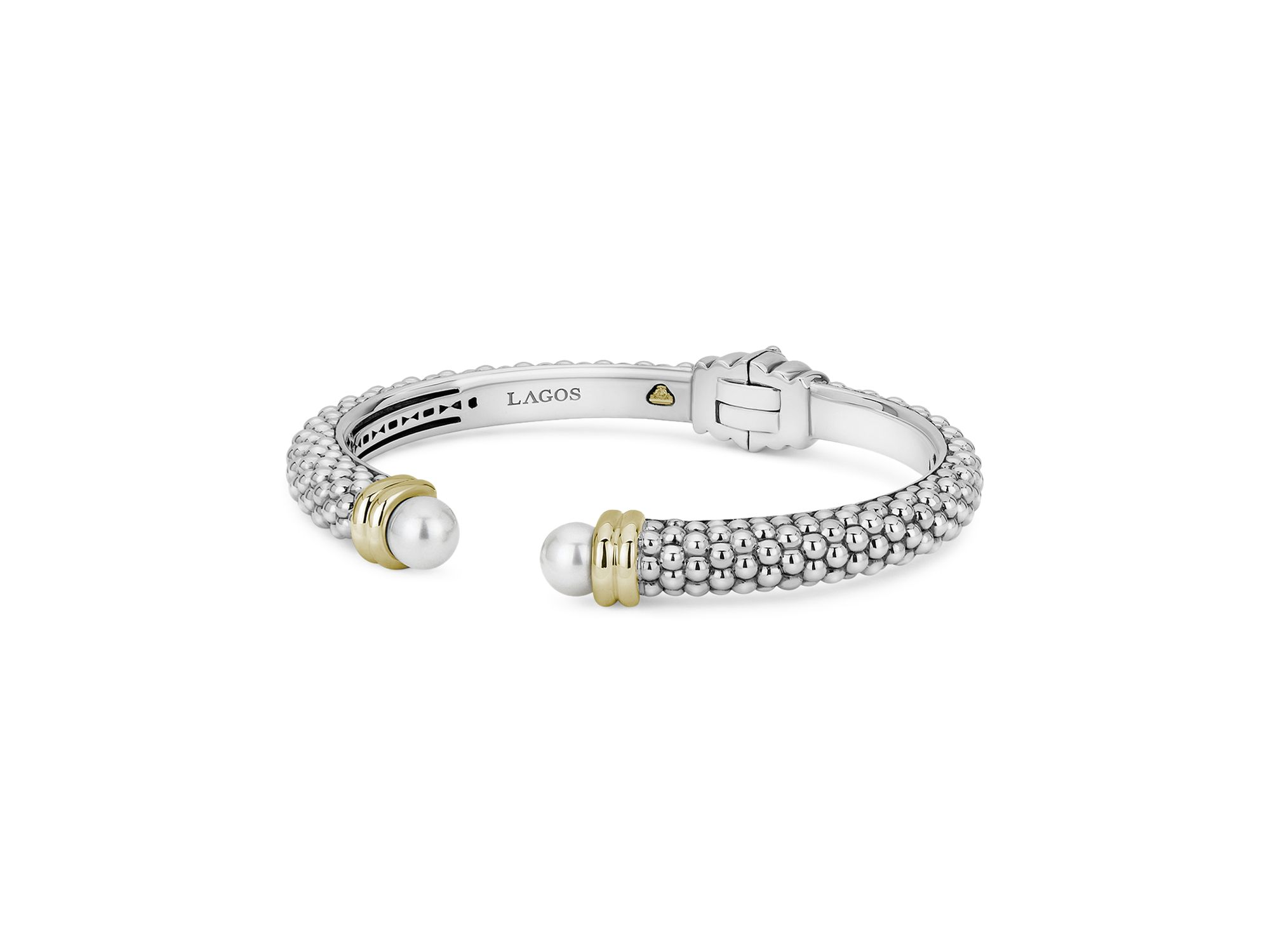 Sterling Silver and 18K Yellow Gold Luna Cultured Freshwater Pearl Cuff — Image 5
