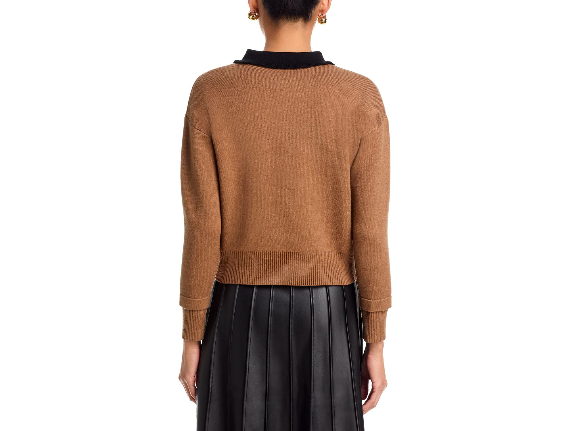 Contrast Collar Cardigan Sweater — Image 3
