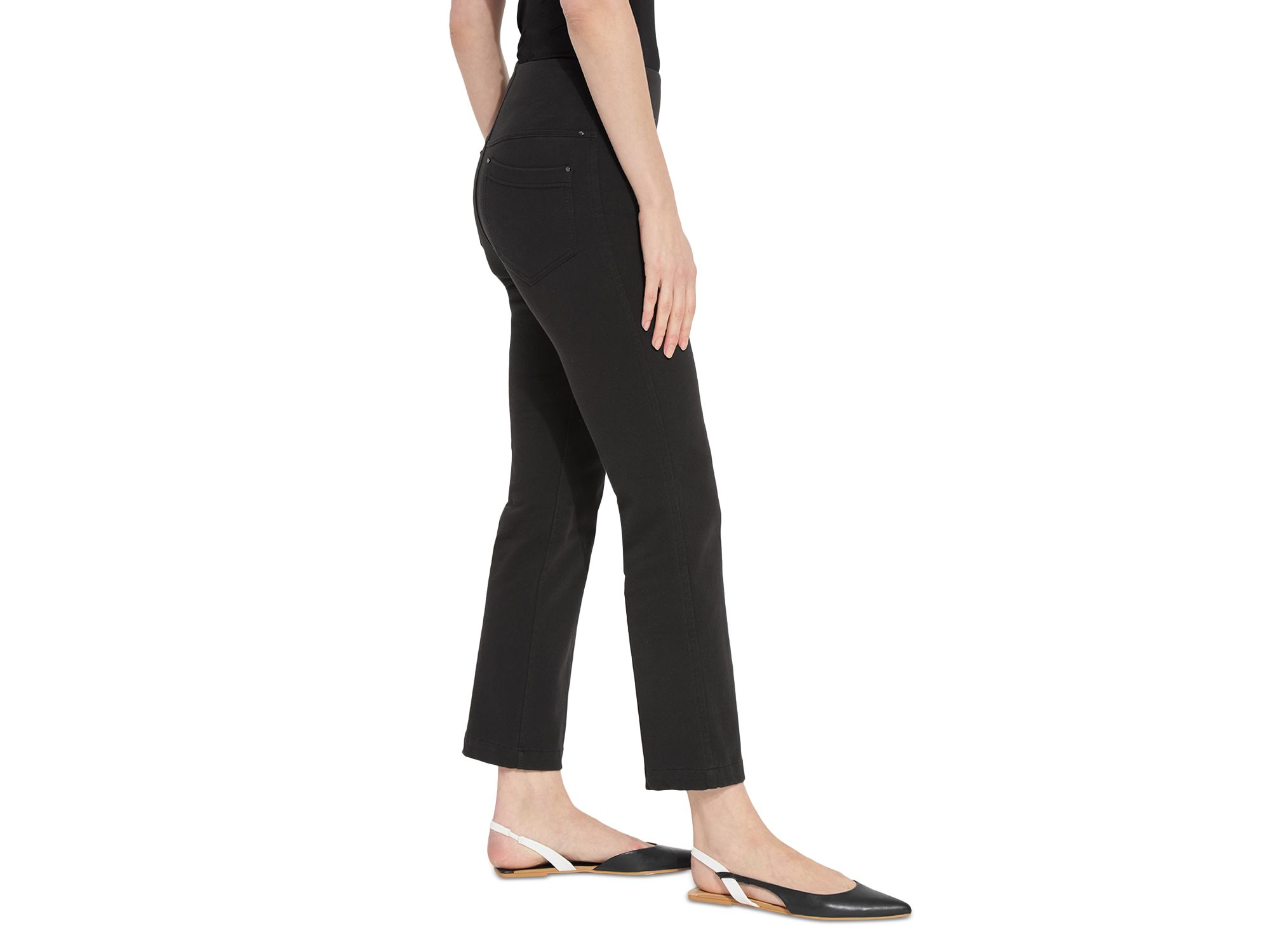 High Rise Ankle Baby Bootcut Jeans in Black — Image 5