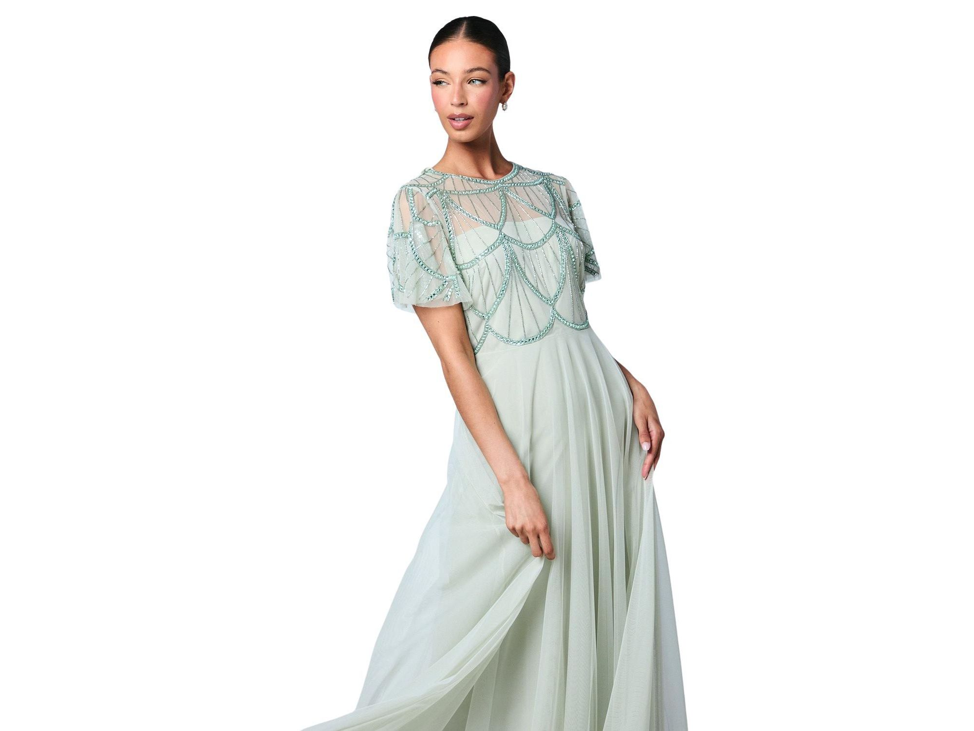 Embellished Bodice Bridesmaids Dress — Image 3