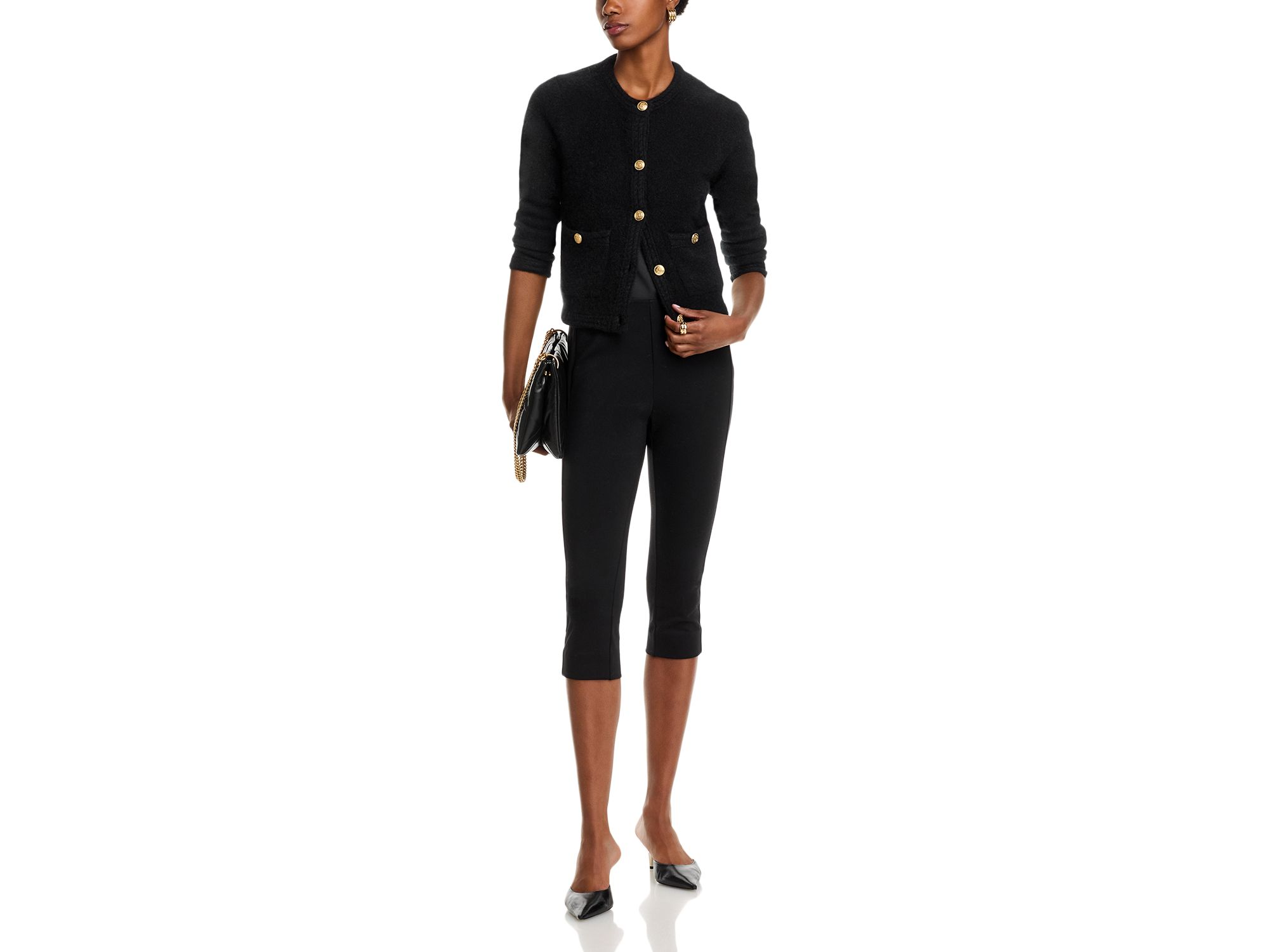 100% Cashmere Chevron Trim Cardigan - Exclusive — Image 8