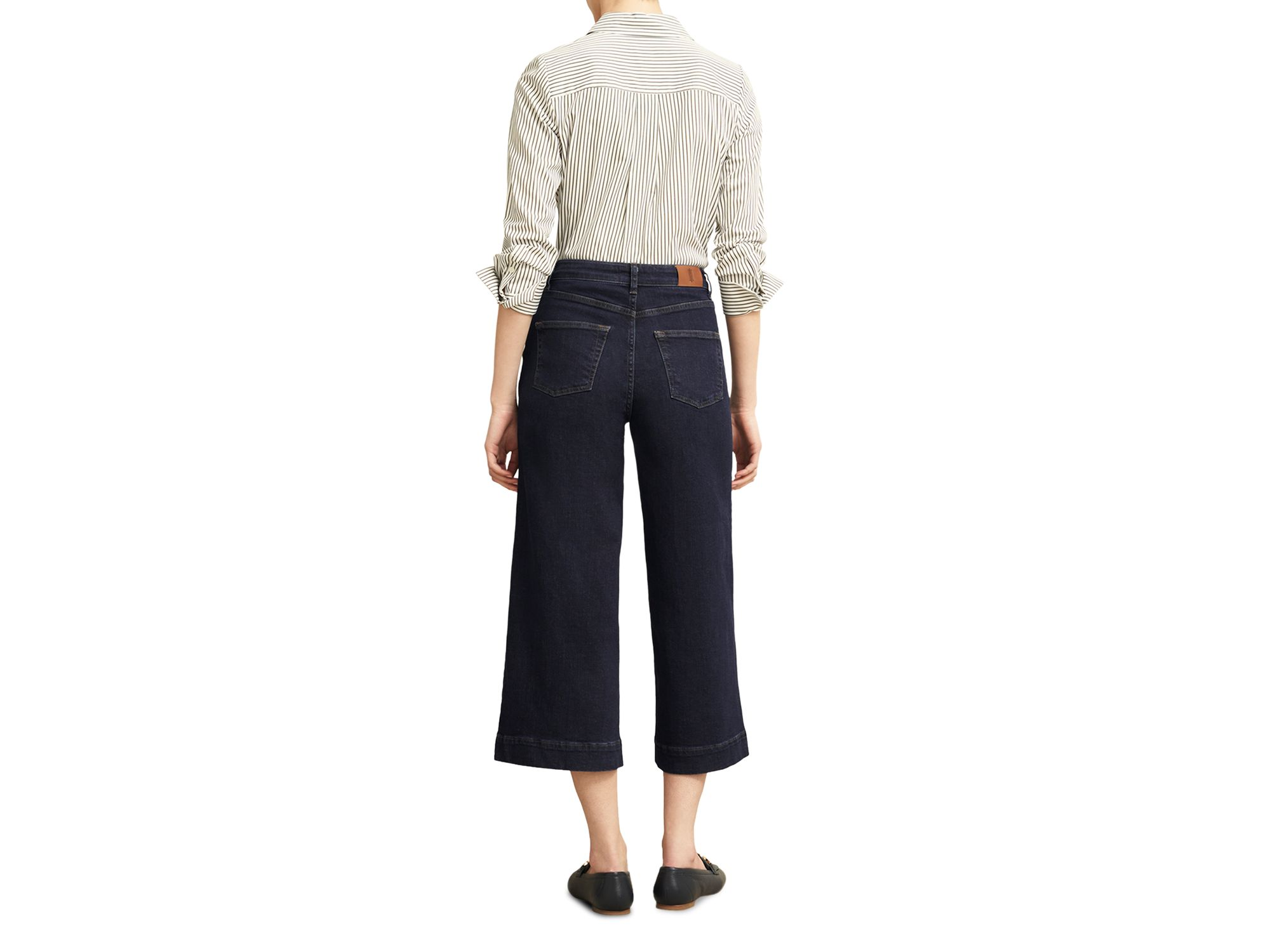 Brinley High Rise Cropped Wide Leg Jeans in Indigo — Image 5
