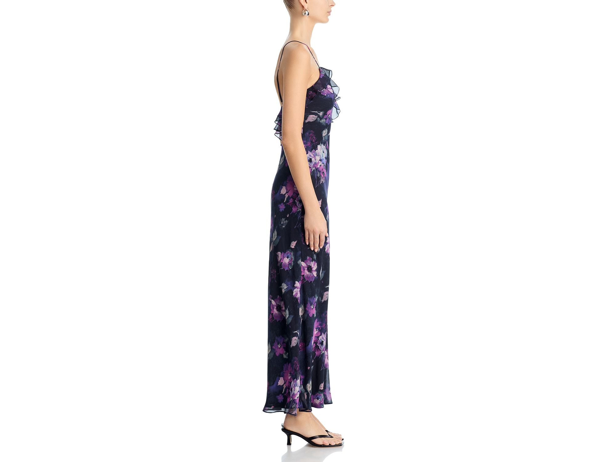 Watercolor Floral Ruffle Maxi Slip Dress - Exclusive — Image 5