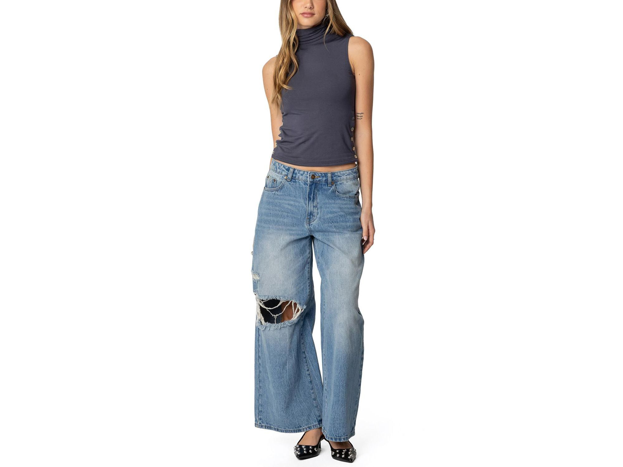 Coral Turtle Neck Top — Image 3