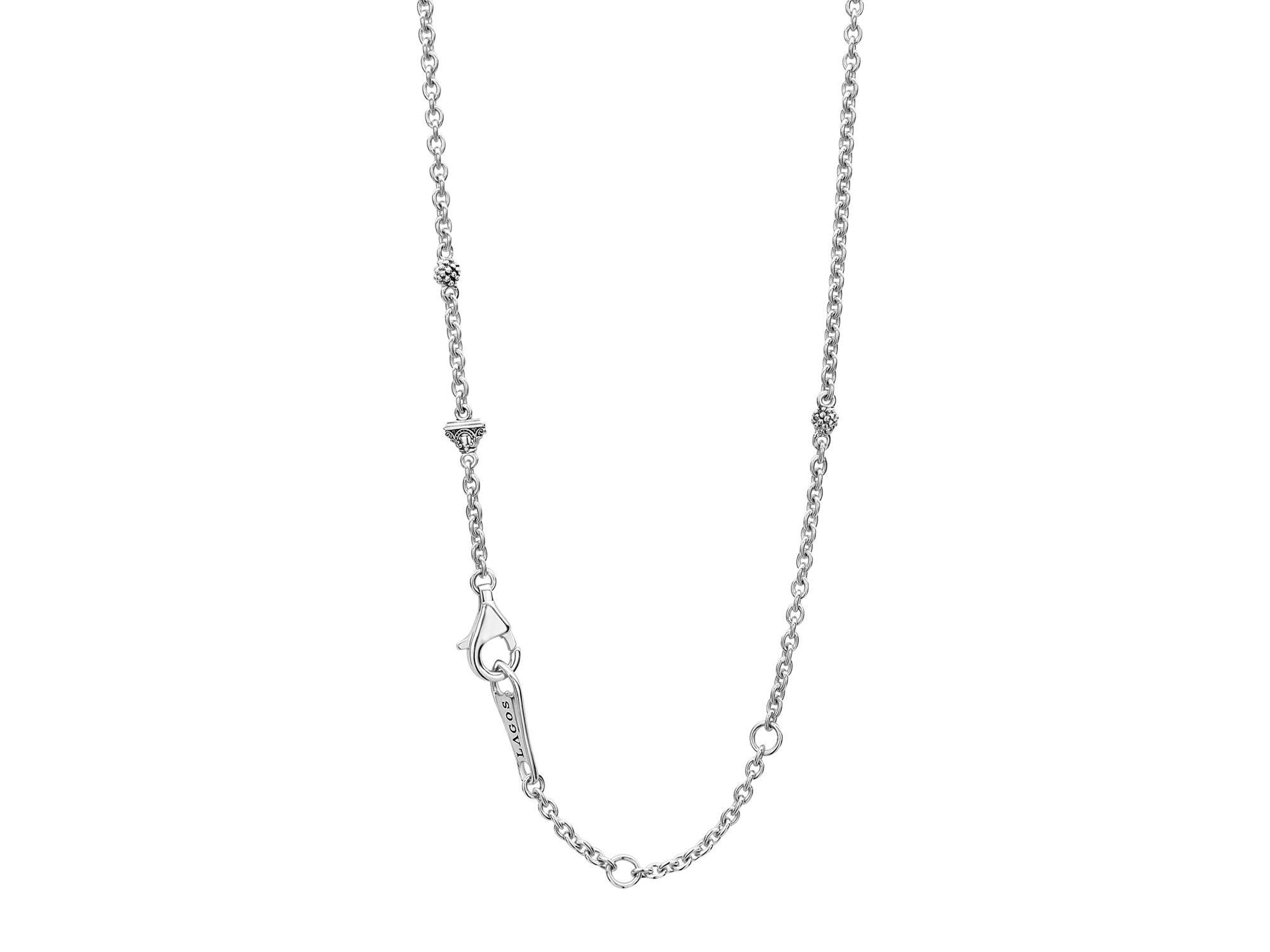 Sterling Silver Caviar Spark Diamond Pendant Necklace, 18" — Image 5
