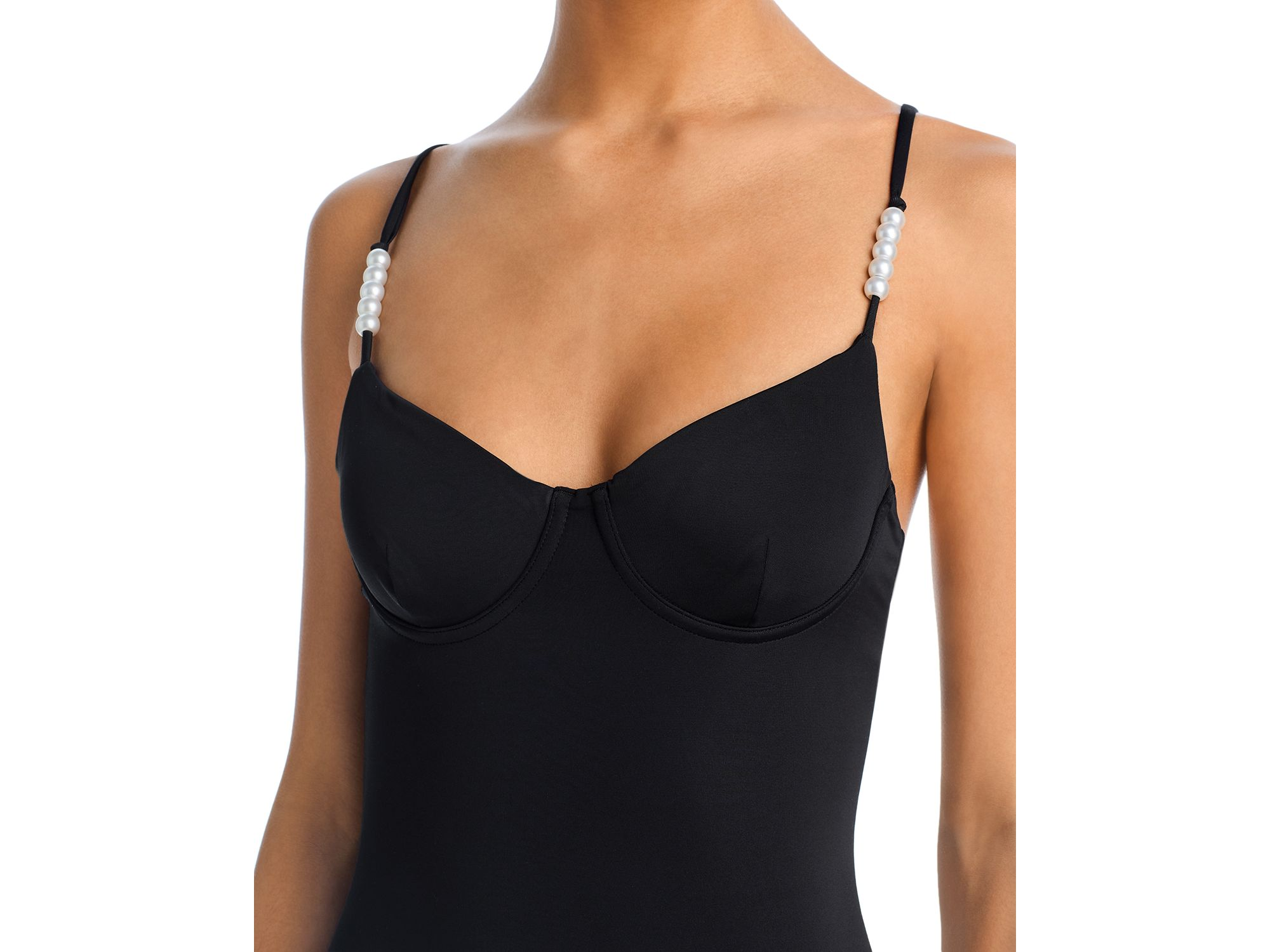 Faux Pearl Underwire One Piece Swimsuit - Exclusive — Image 3