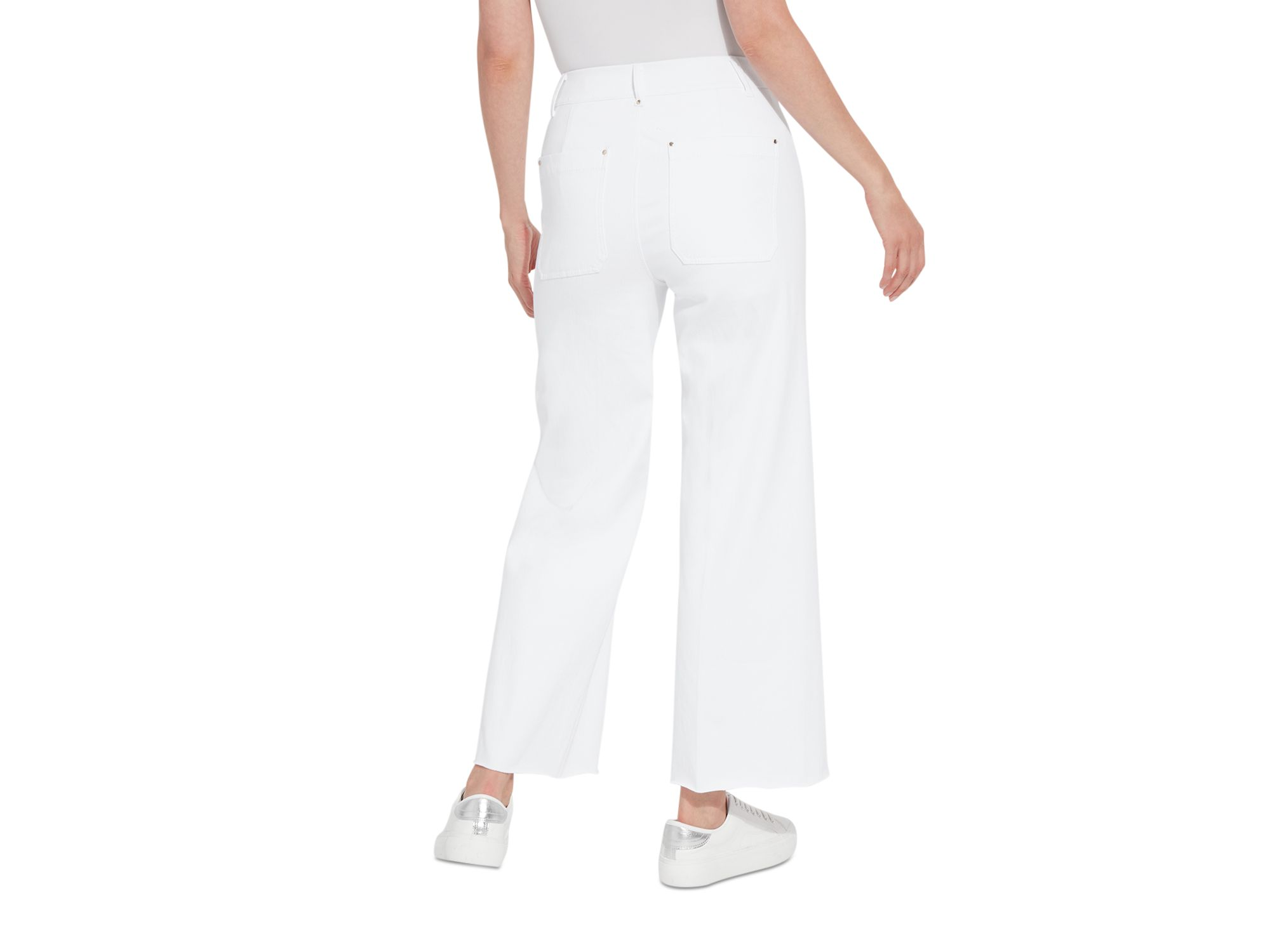 Erin High Rise Wide Leg Jeans in White — Image 4