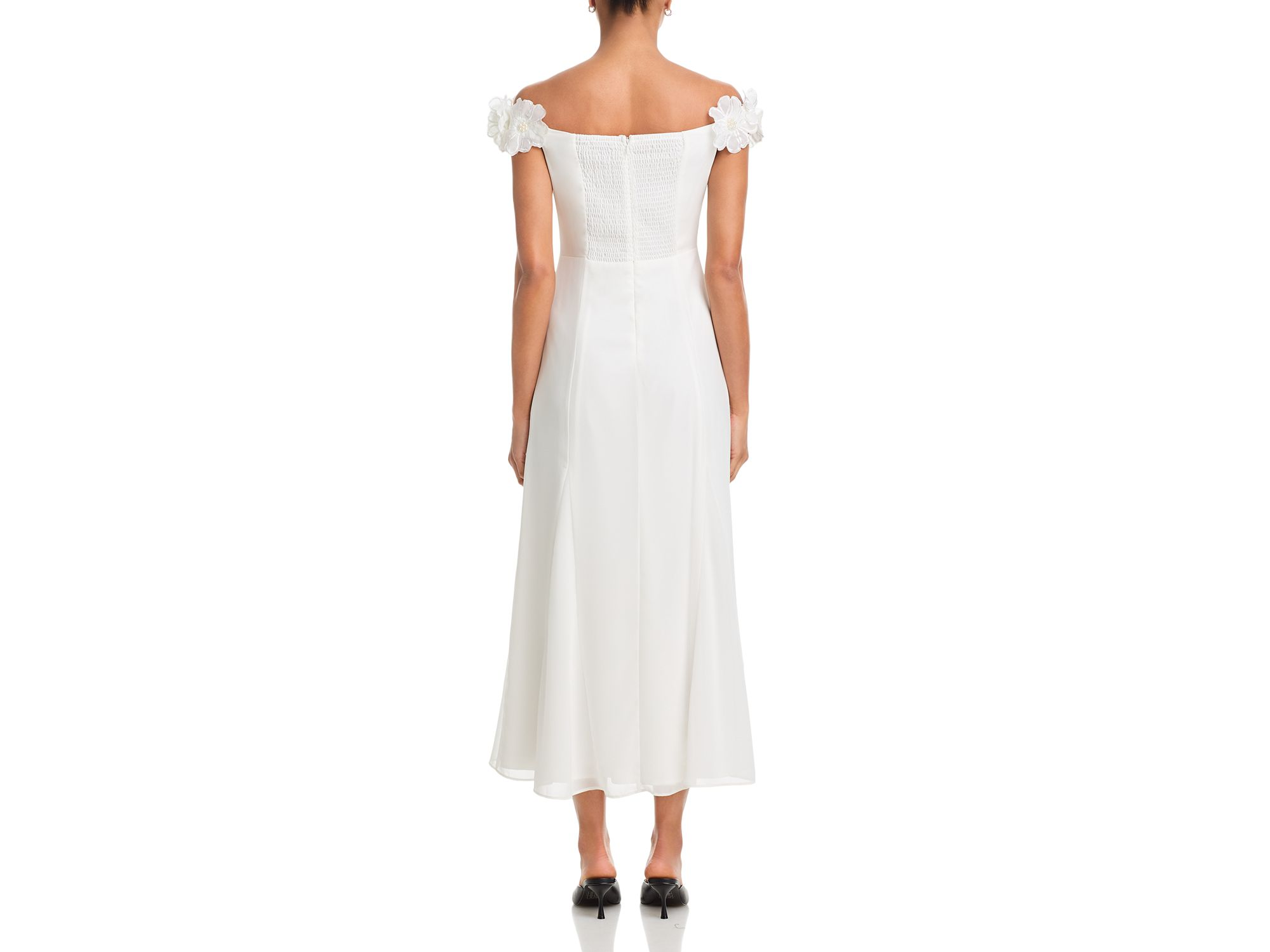 Appliqué Floral Off-the-Shoulder Midi Dress - Exclusive — Image 4