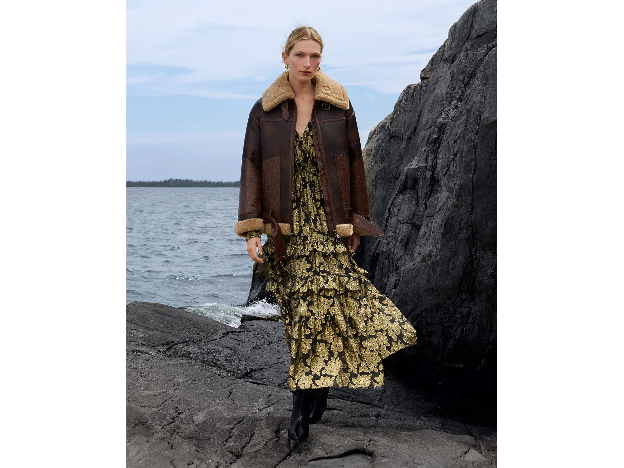 Faux Fur Trim Moto Jacket — Image 3