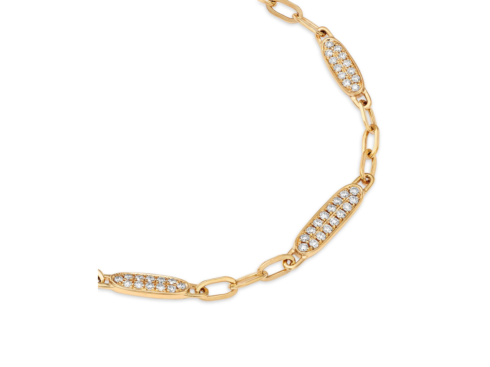 Diamond Station Bracelet in 14K Yellow Gold, 0.34 tcw — Image 3