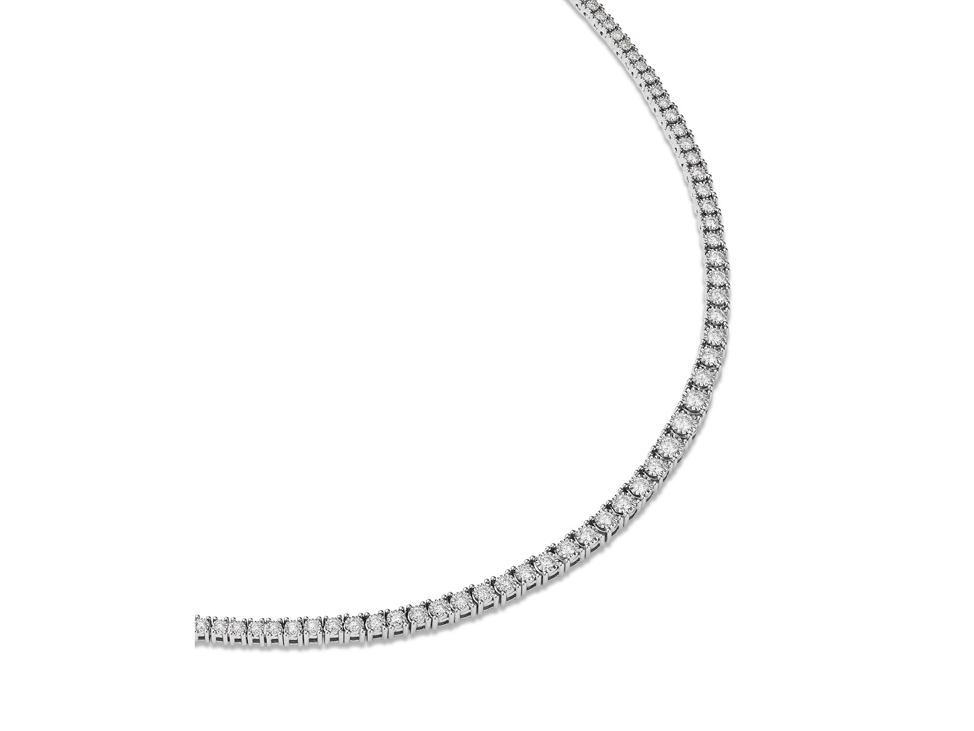 Diamond Graduated Illusion Set Collar Necklace in 14K White Gold, 2.0 tcw — Image 3