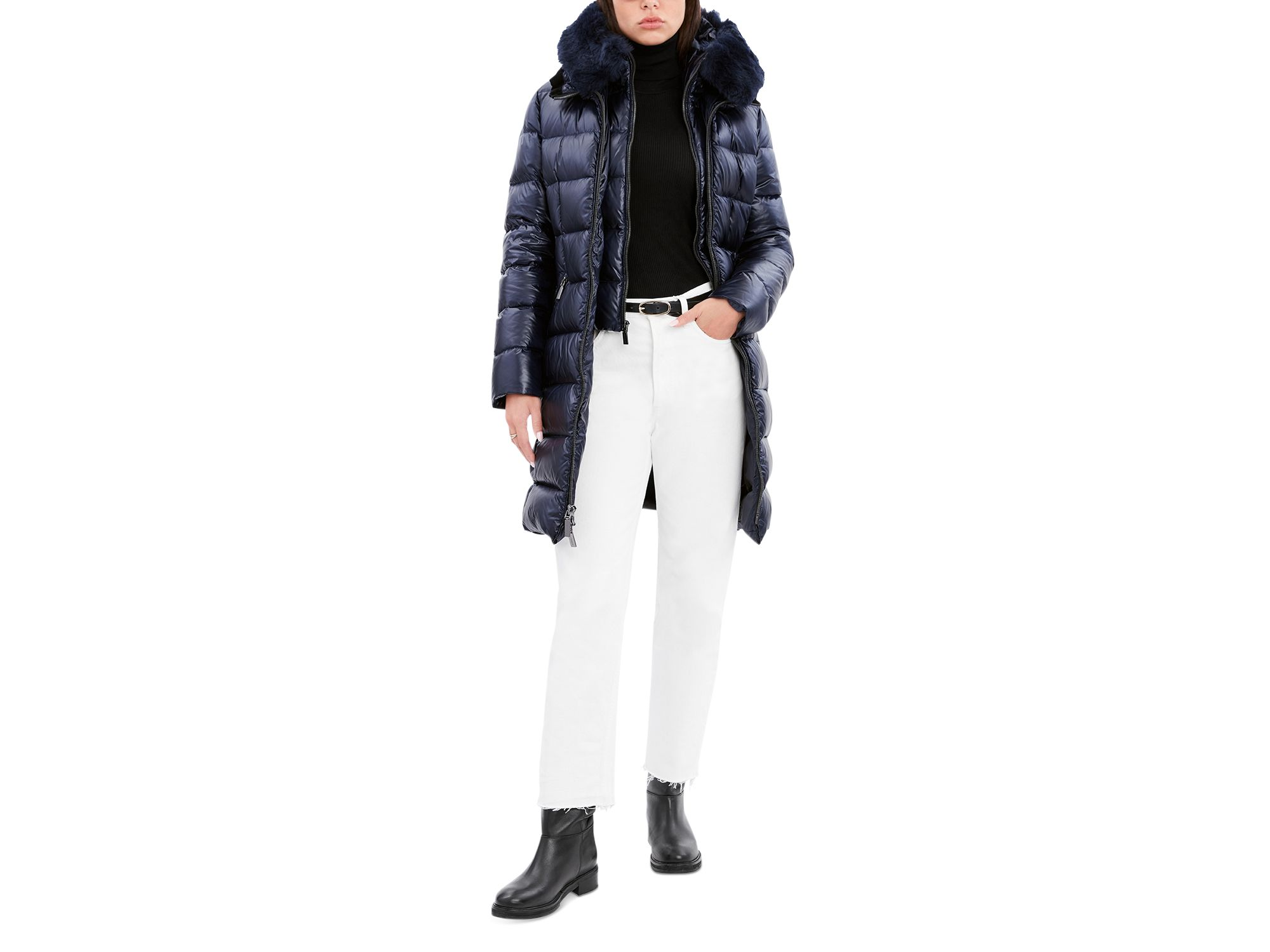 Kat Shearling Trim Down Puffer Coat — Image 5