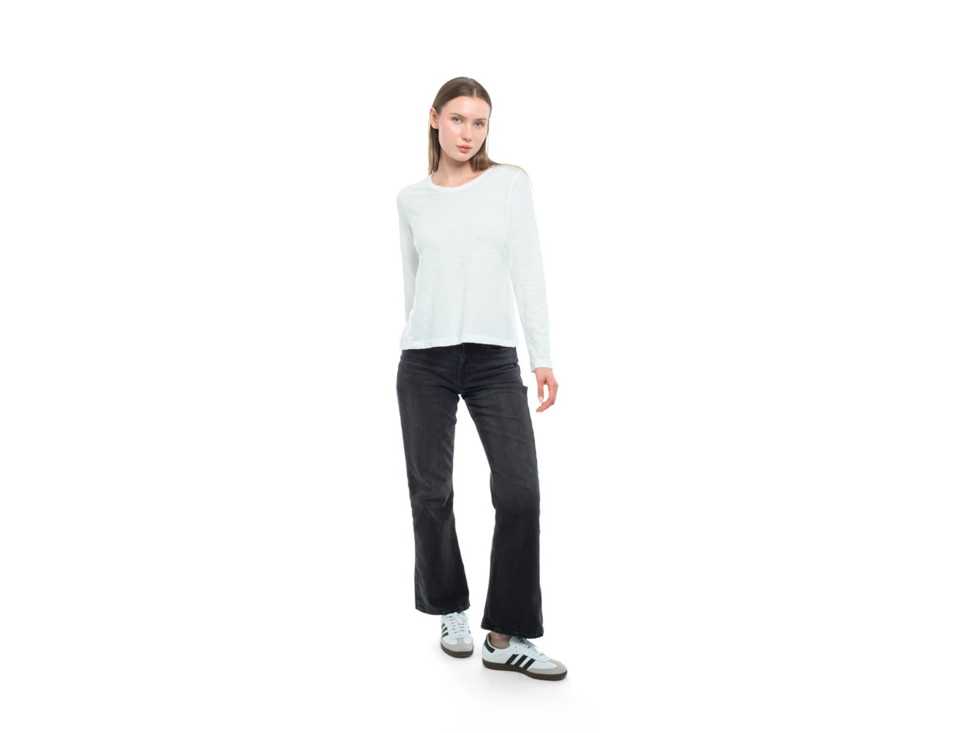 Long Sleeve Baby Fit Shrunken Crew Tee — Image 4