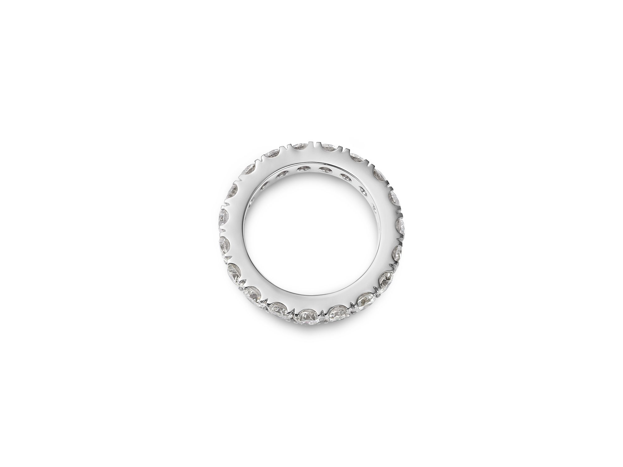 Certified Diamond Eternity Band in 14K White Gold, 4.0 tcw — Image 3