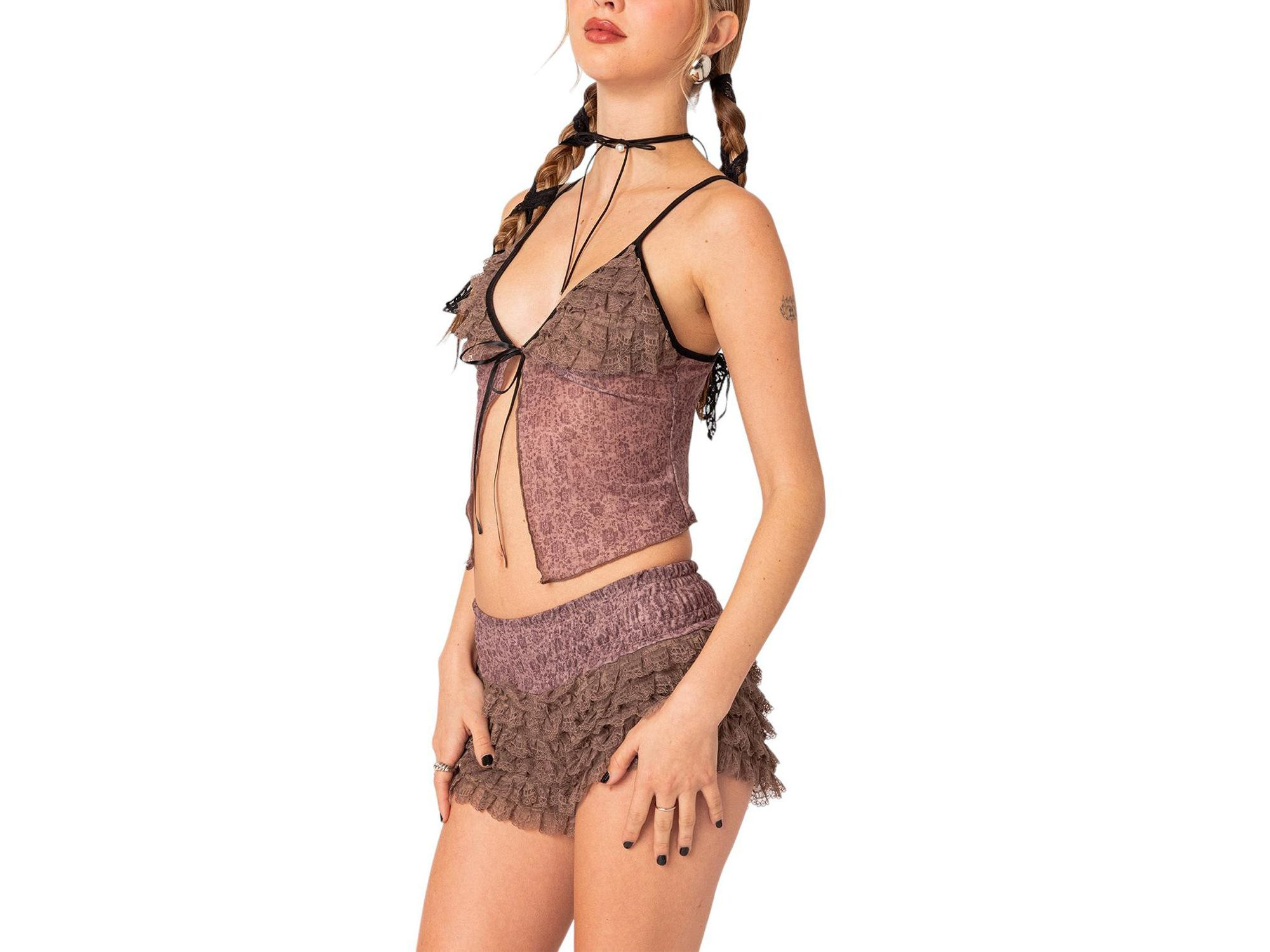 Janis Floral Ruffled Tank Top — Image 3