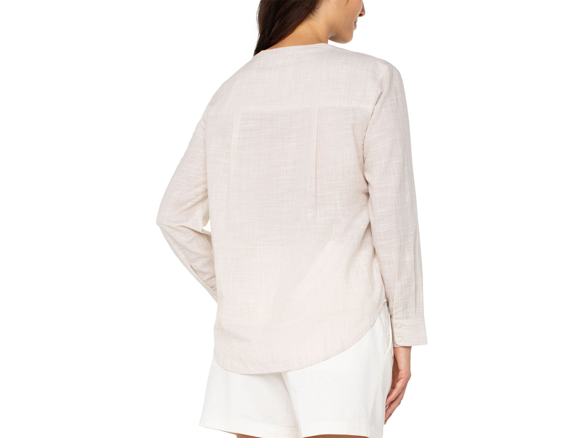Long Sleeve Button Front Woven Top — Image 7