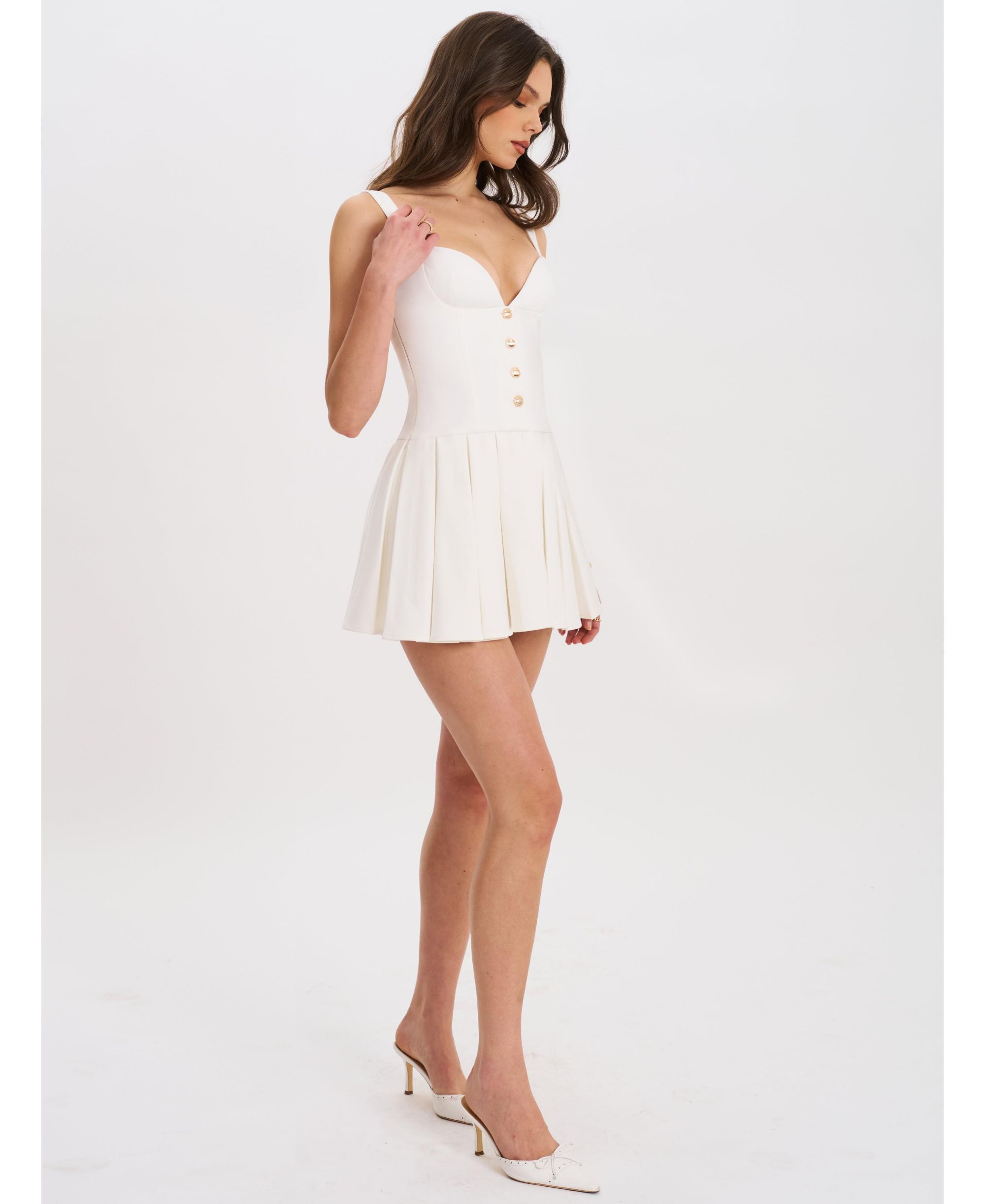 Tala Sleeveless Pleated Preppy Mini Dress — Image 9
