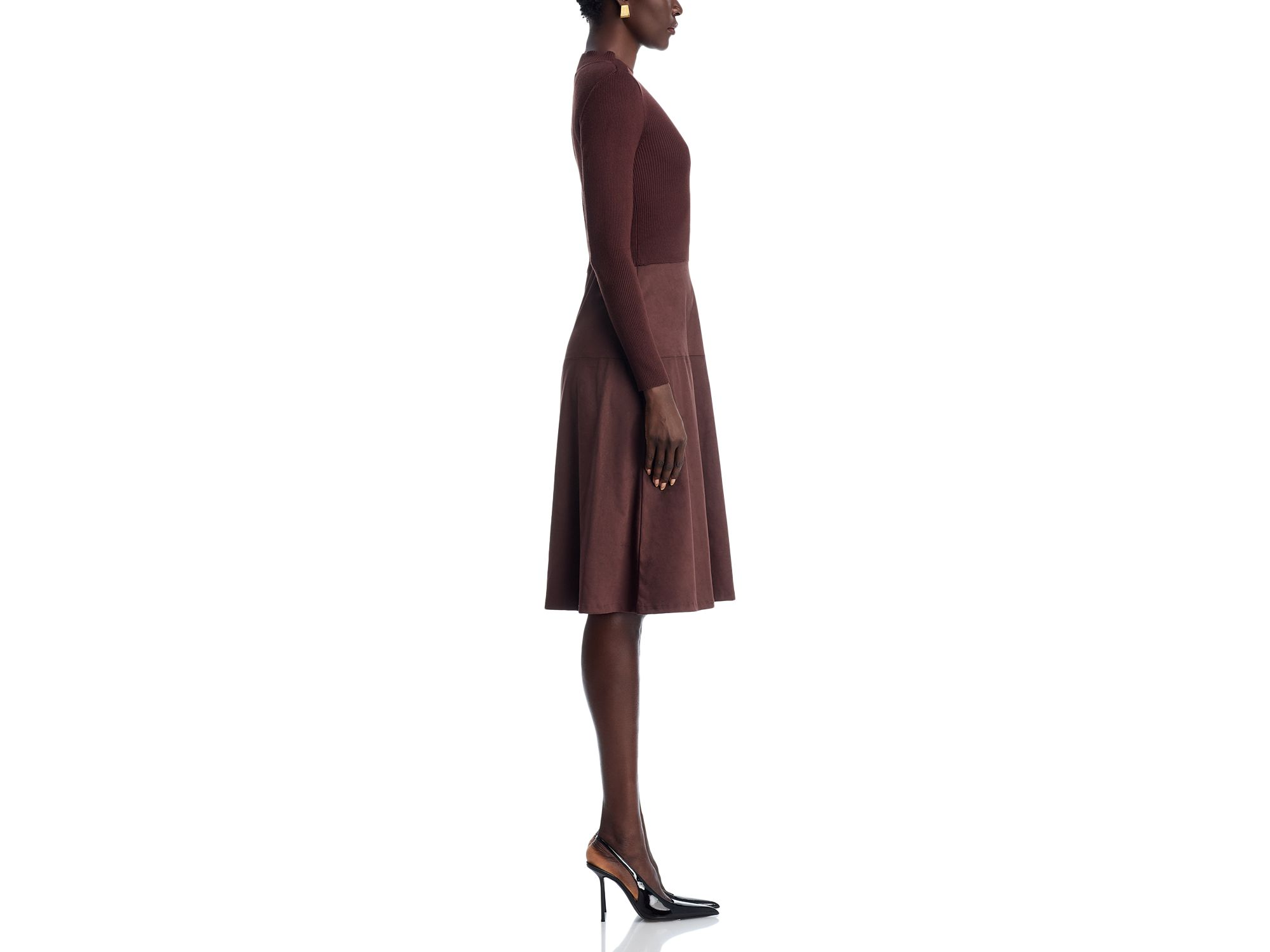 Mock Neck Long Sleeve Dress — Image 5