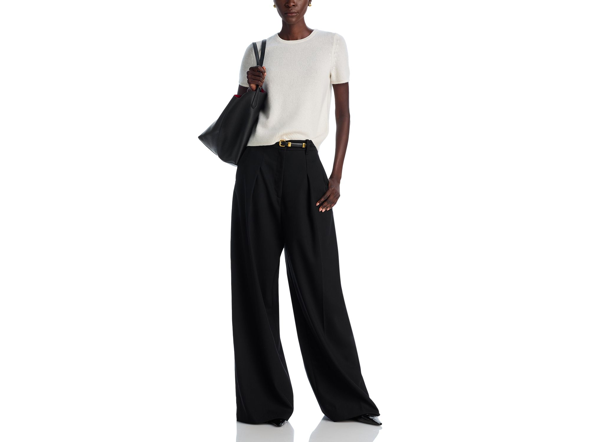 100% Cashmere Short Sleeve Shell Top - Exclusive — Image 5