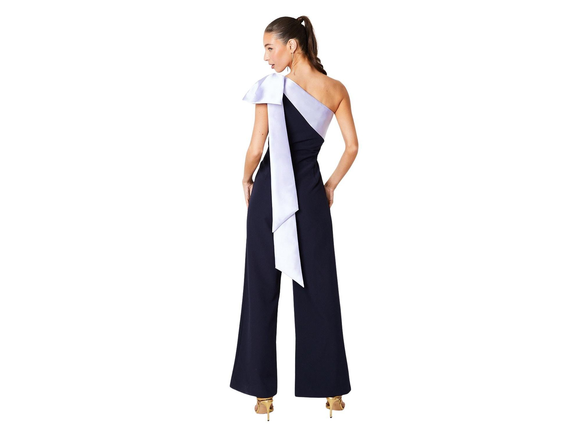 Bow One Shoulder Wide Leg Jumpsuit — Image 4