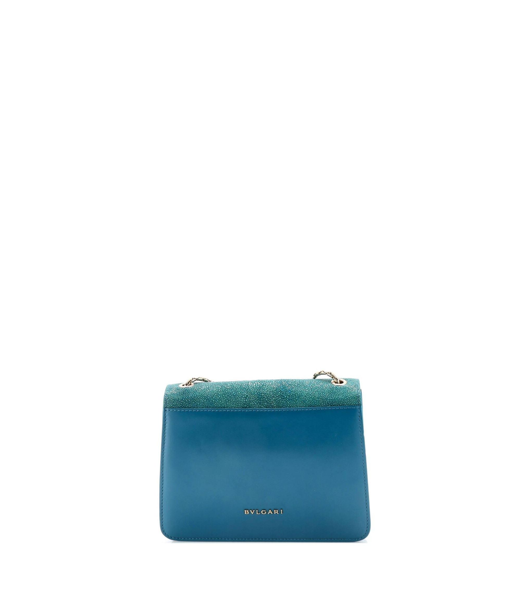 Serpenti Forever Square Shoulder Bag Leather and Stingray — Image 4